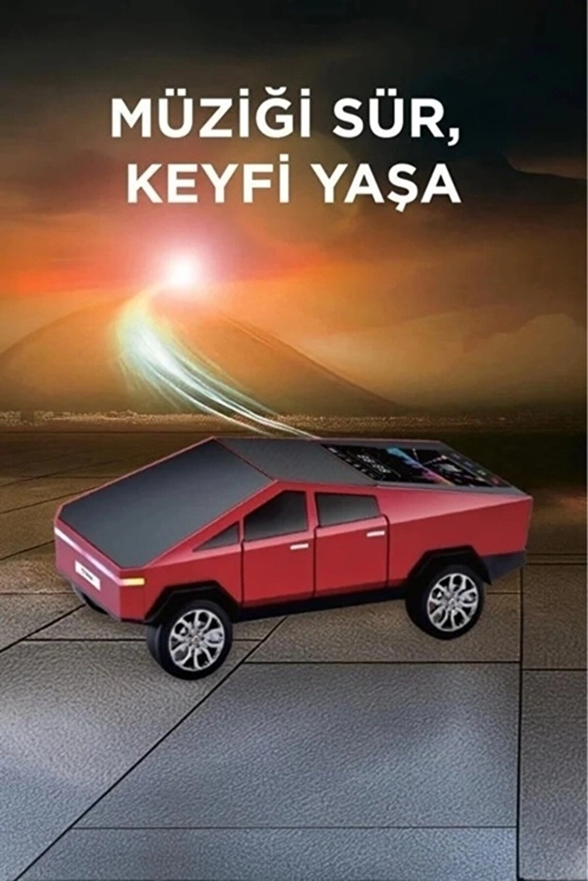 D68 Cyber Model Araba Tasarımlı Bluetooth Hoparlör 15W Güçlü Ses Rgb Led /Tws/Usb Kırmızı