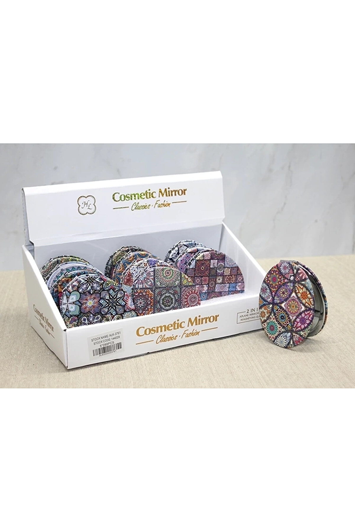 gizmurstore Taşlı El Aynası Oval İnce Alk3761