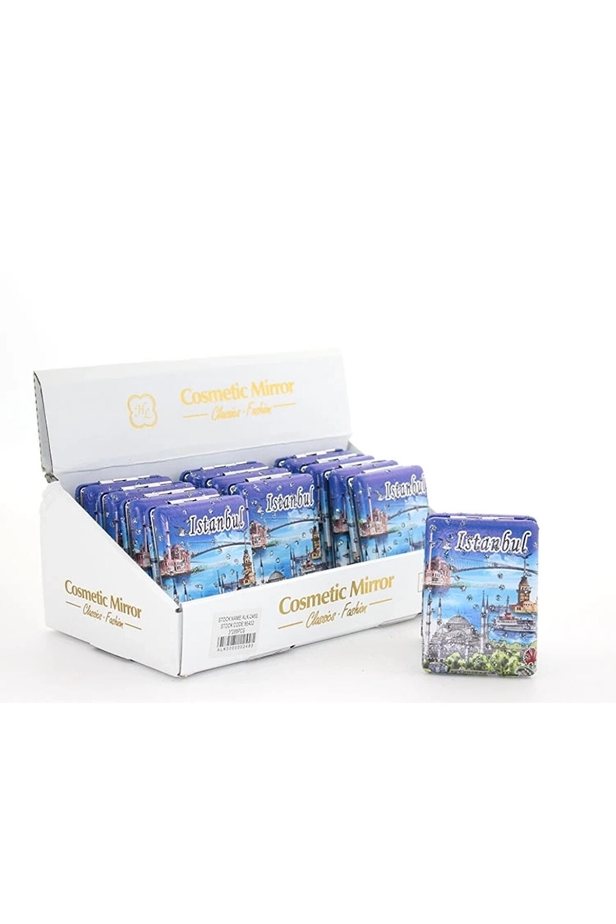 gizmurstore Taşlı İstanbul Tasarımı El Aynası Kalın Alk2483