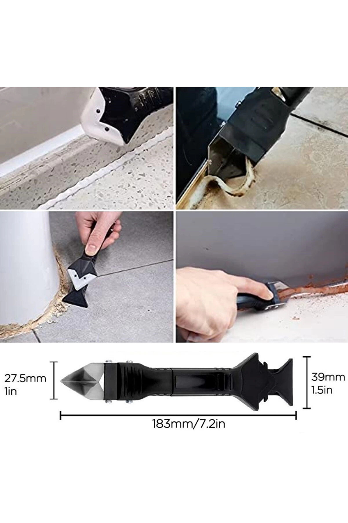 gizmurstore Fayans Derz Silikon Kazıyıcı Sıyırıcı Ve Uygulayıcı Aparat 3 Ü 1 Arada