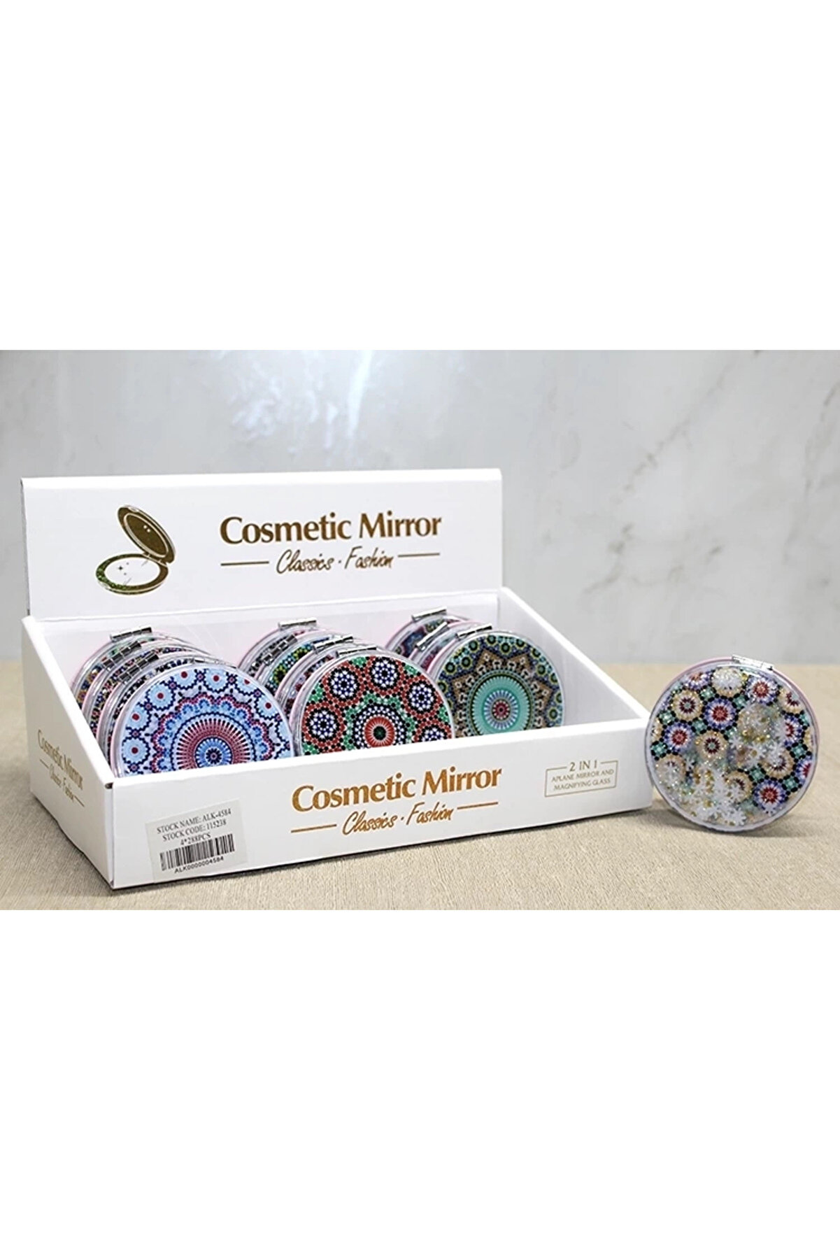 gizmurstore Mandala Desenli Hareketli Sulu El Aynası Alk4584