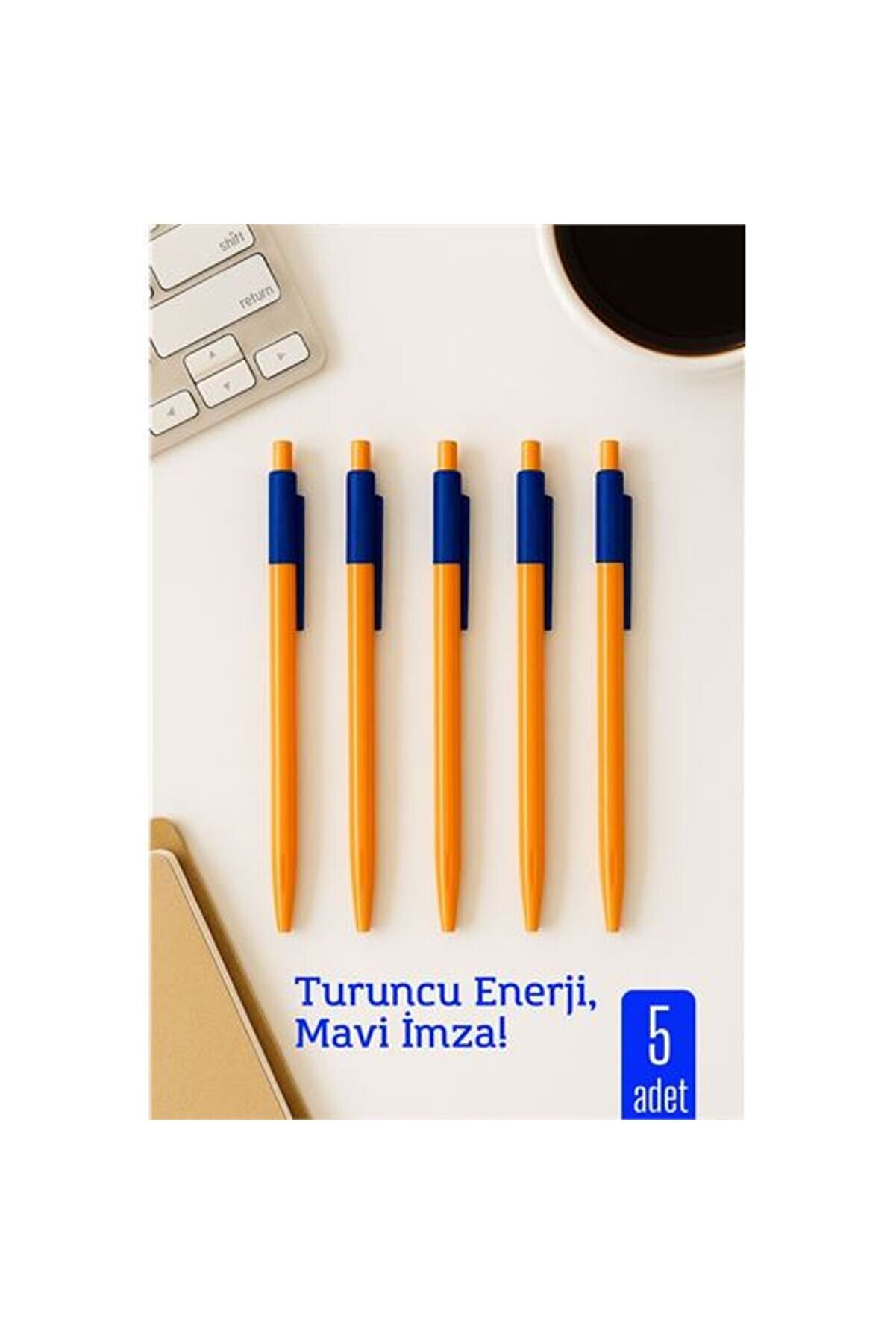Toptan Bulurum Tükenmez Kalem Mavi Ofis ve Okul İçin Pratik Yazım 5 li PAKET