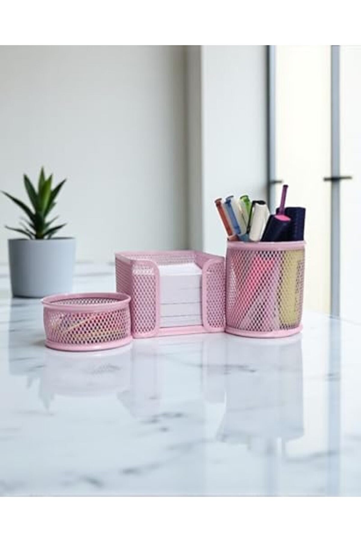 Lvnshop Masaüstü 3 Lü Toz Pembe Seti̇ Nd-1001 224120