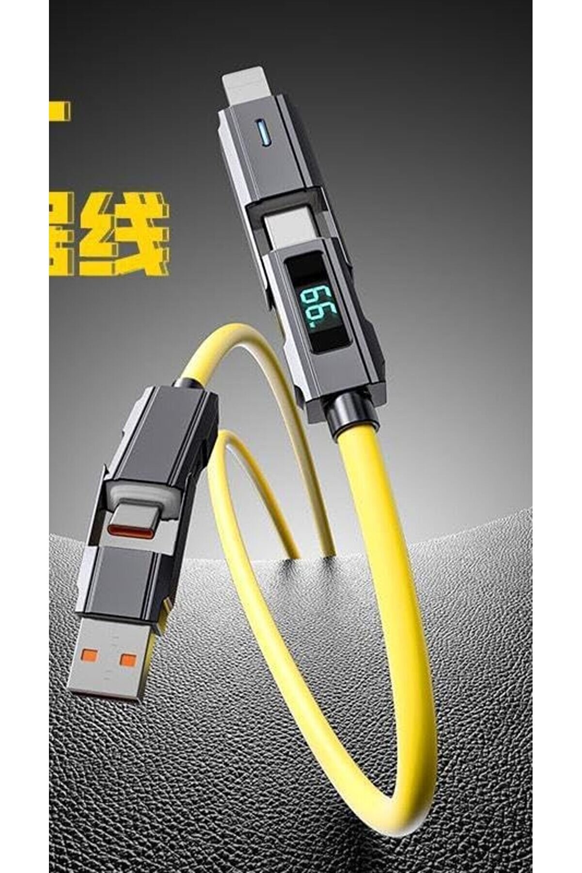 Modaflux 4 İn 1 Led Ekranlı 65W-27W Pd Usb İos Type C Super Turbo Aaa+ Kali̇te Şarj Ve Kablosu Polyno