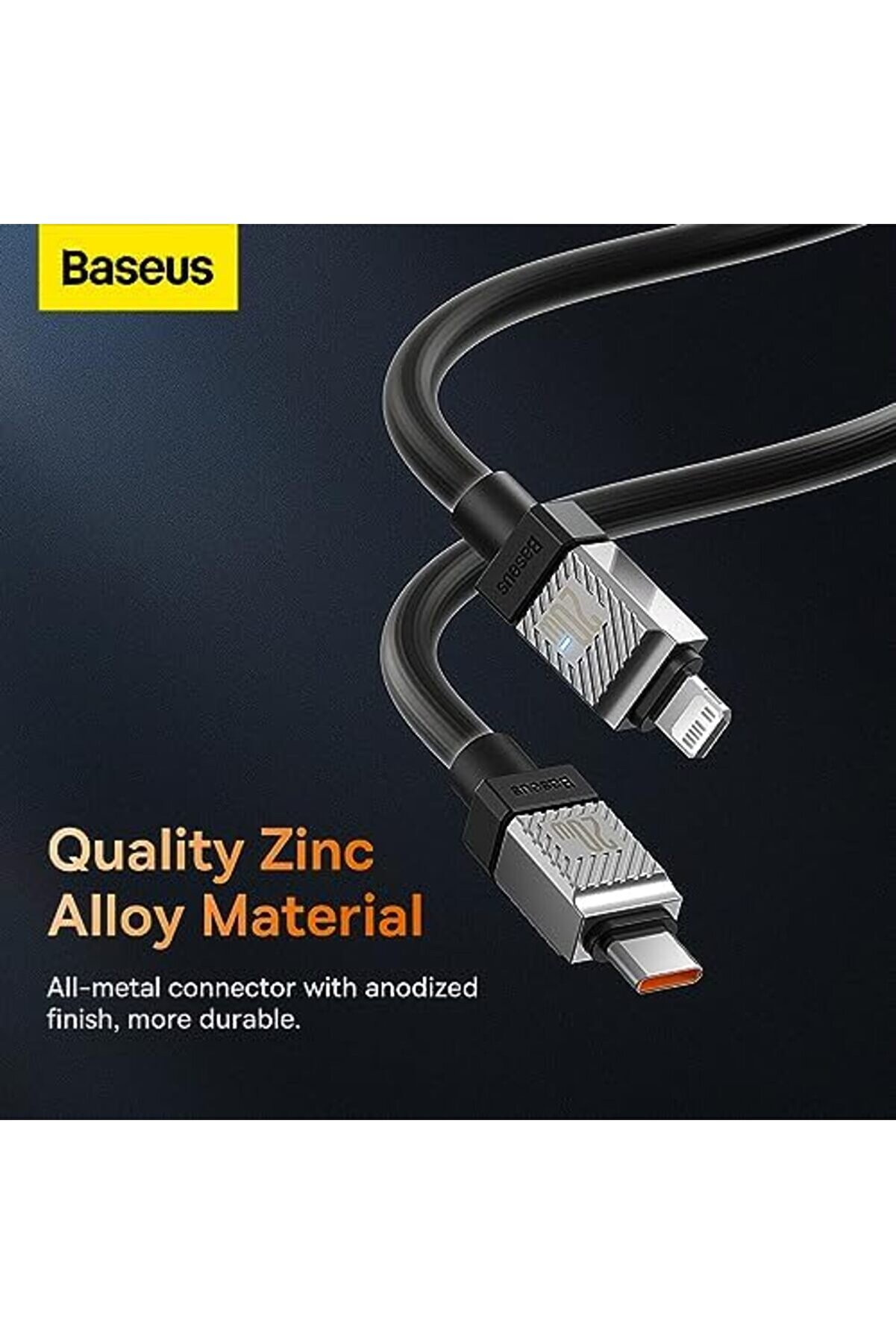 Polyspark Seri̇si̇ Hızlı Şarj Kablosu Type-C To İp 20W, 2M, Si̇yah