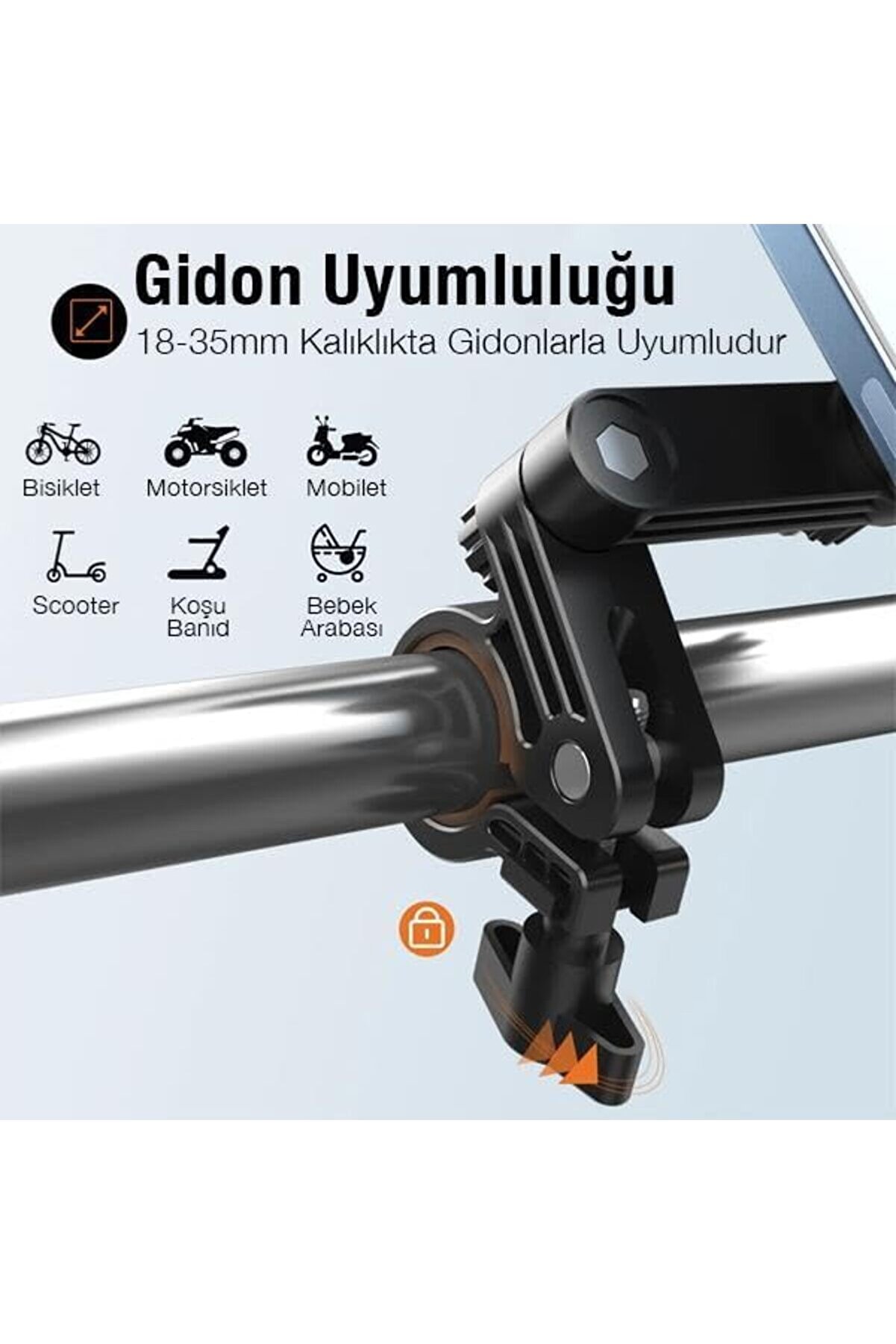 Lvnshop Ki̇li̇tli̇ 360 Dönebi̇len Oynar Başlık Motorsi̇klet Tutucu Bi̇si̇klet Telefon Tutucu Tutucu 224120