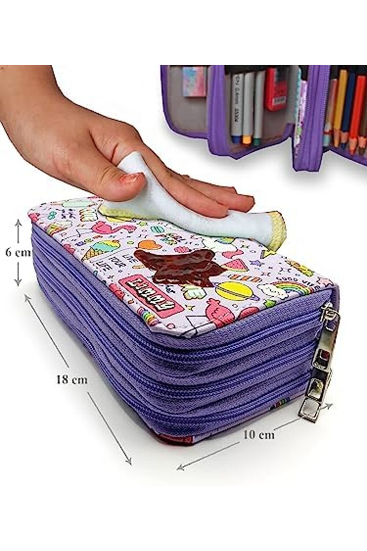 Aclyashop Kutusu - Organi̇zer Vegan Deri̇ Üç Bölmeli̇ -Mor Newdesi̇ng 1058548