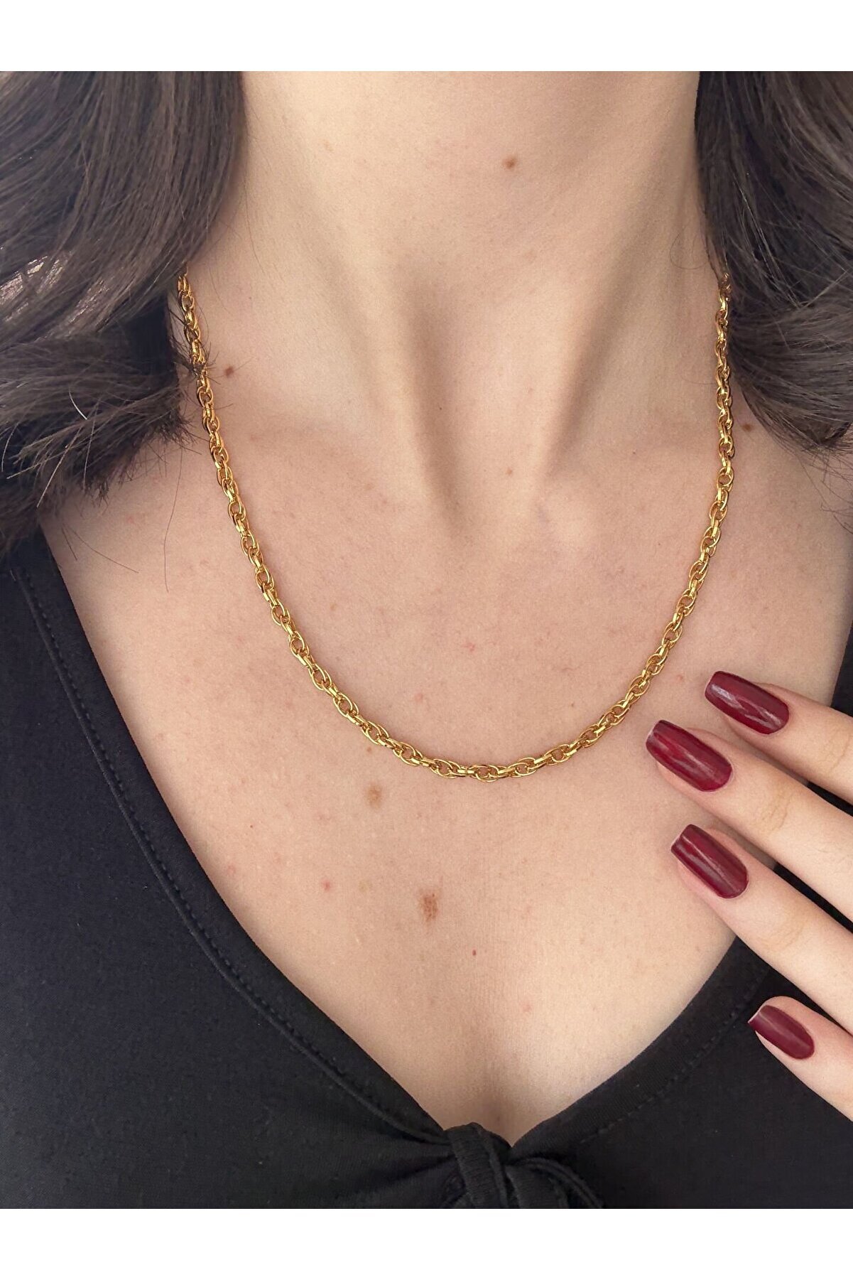 Ateli̇er Emi̇ne İşlemeli̇ Gold Zi̇nci̇r Kolye