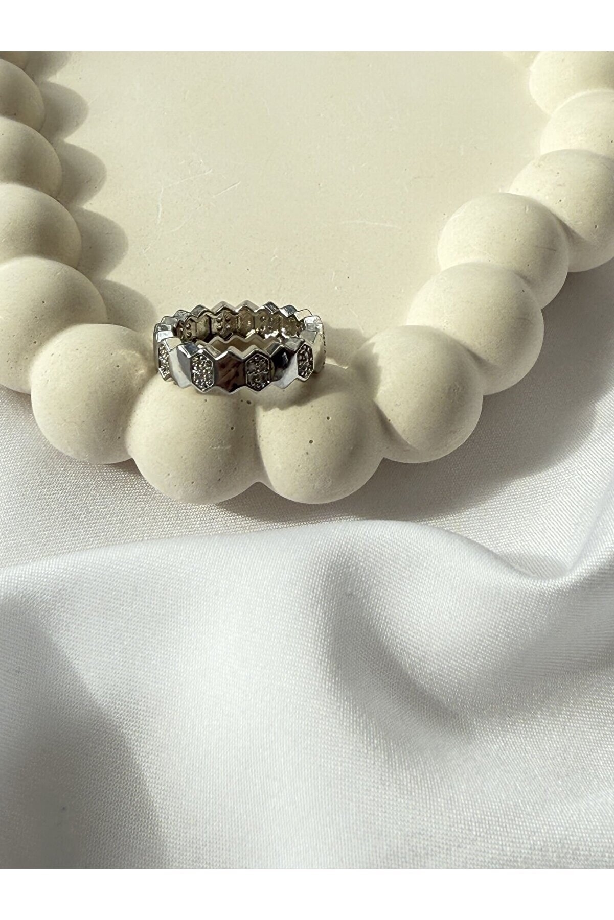 Ateli̇er Emi̇ne Si̇lver Petek Desen Yüzük