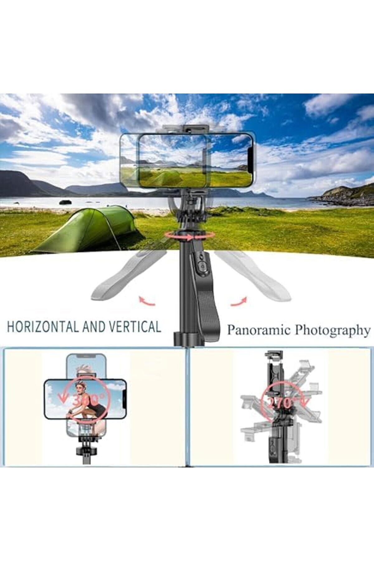 Oskyshopc Uzaktan Kumandalı Selfi̇e Çubuğu – 360° Döner, 150 Cm Ayarlanabi̇li̇r, Hafi̇f Taşınabi̇li̇r, Ve