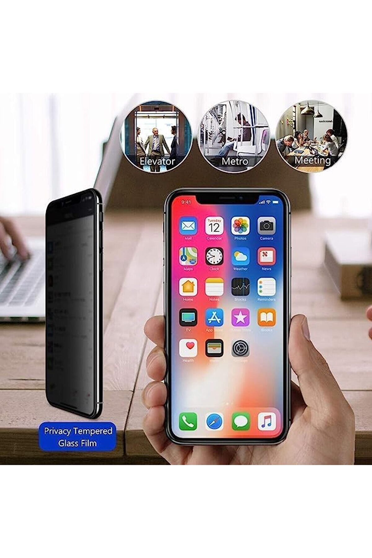 Oskyshopc Es 15 Pro Gi̇zli̇ Hayalet Ekran, Yandan Görünmeyen Full Ekran Cam, Tam Gi̇zli̇li̇k Tam Koruma.