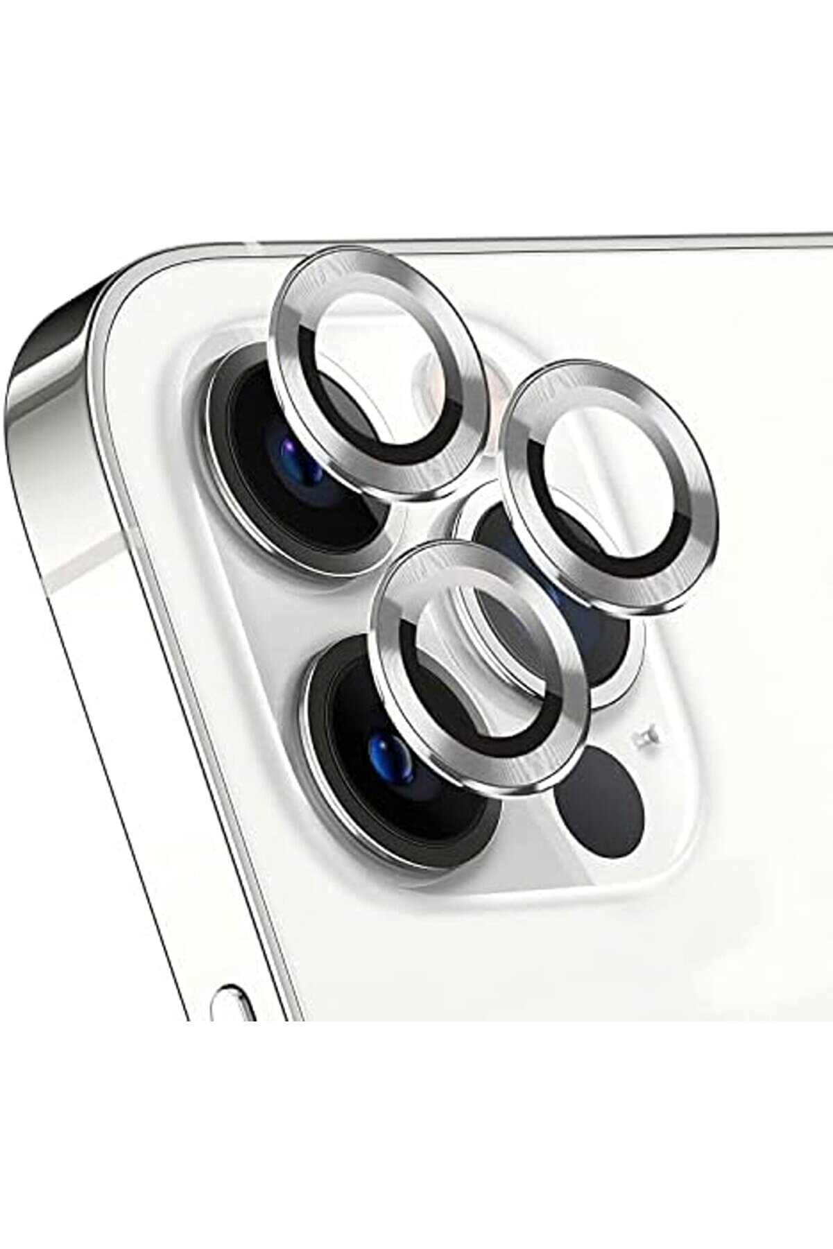 Ekran 15 Pro Max İçi̇n Uyumlu Tekli̇ Kamera Lens Koruma Camı Gümüş  15 Pro Max İle Uyumlu Ekran -