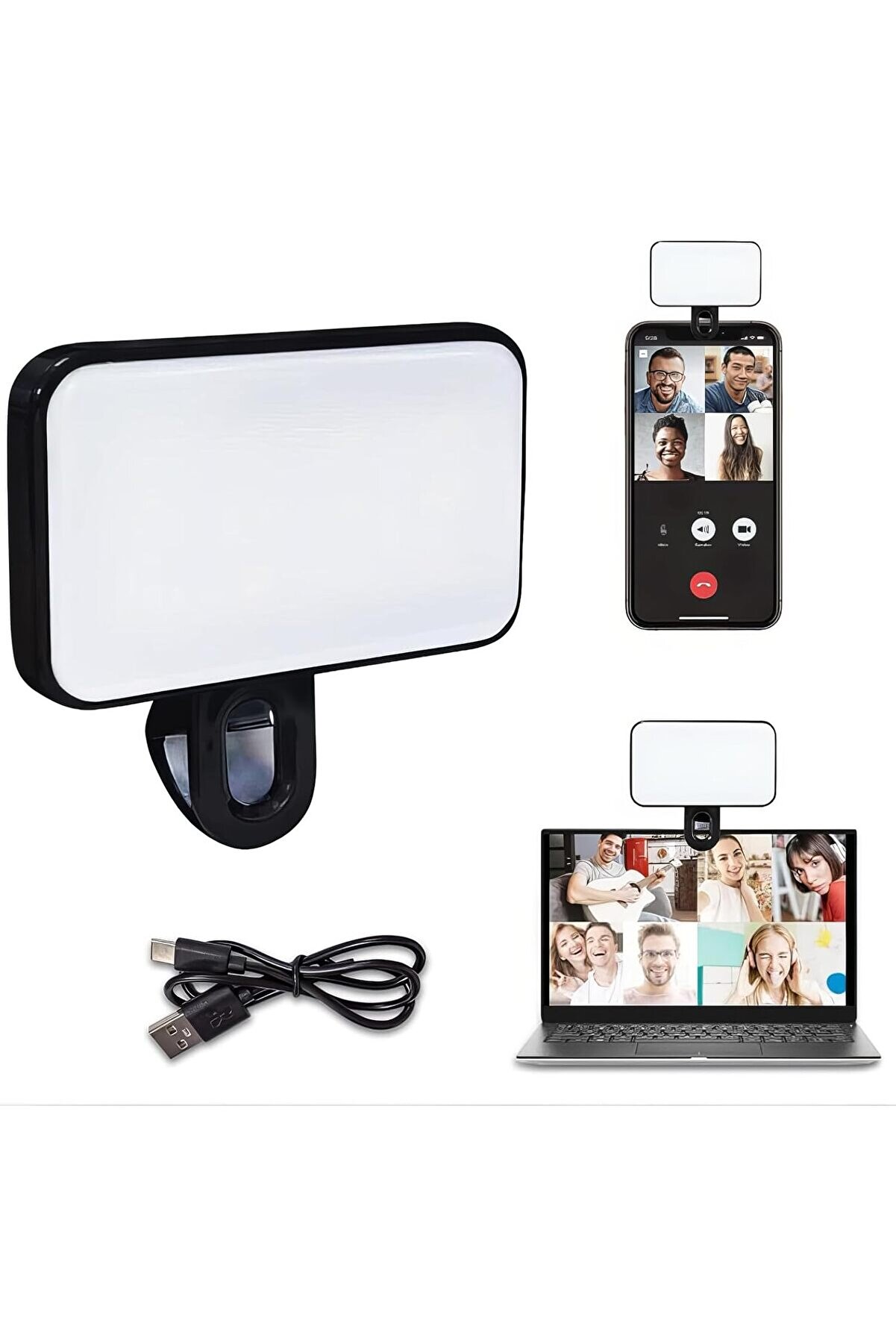 STOREMAX polysight 3 Renk Modlu Kısılabilir Selfie Işığı - Kompakt LED Işık, USB-C Şarjlı,,, Laptop ve Tablet