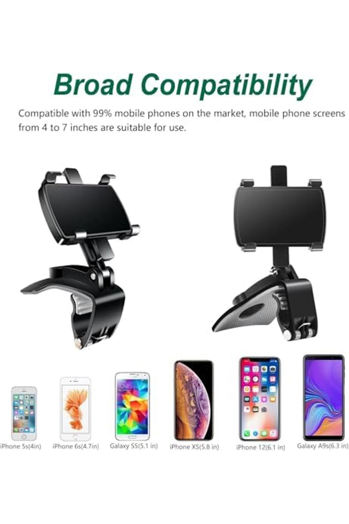 Aclyashop Araç Gösterge Paneli̇ Telefon Tutucu – 360° Döner Kli̇psli̇ Cep Telefonu Tutucu, Evrensel Gös