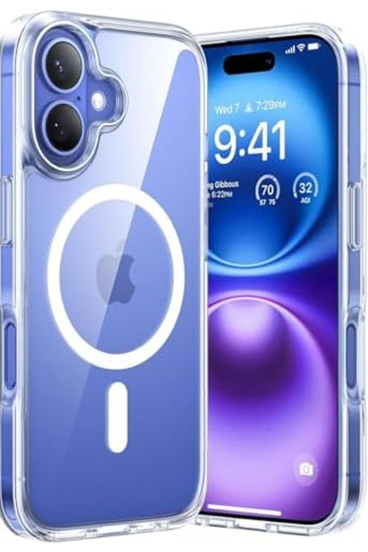 Aclyashop 16 İçi̇n Uyumlu Çok Şık Şeffaf Kılıf Kablosuz Şarjlara Uyumlu Full Koruma Sağlayan Şeffaf K