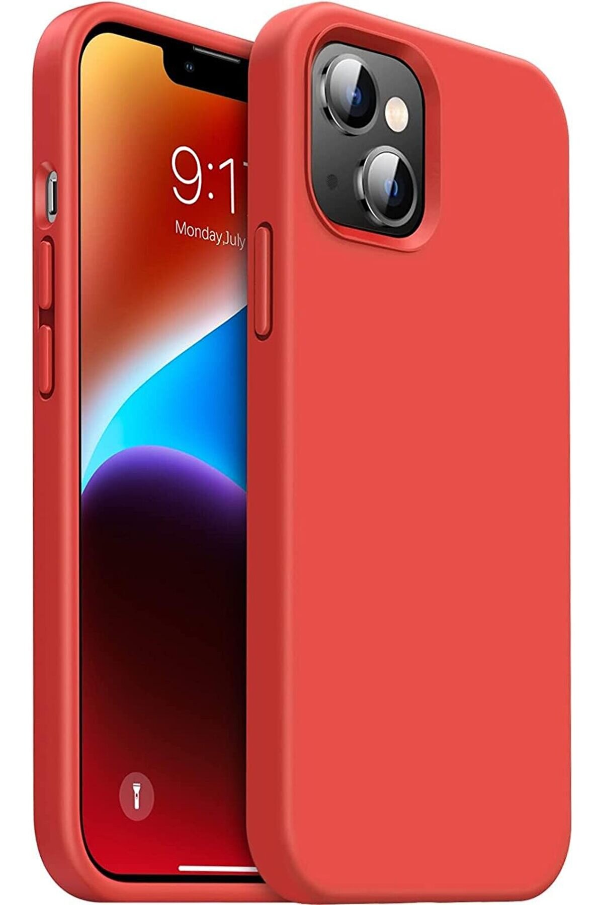 STOREMAX goldflare 14 Kılıf 6.1&rsquo; I&ccedil;i Kadife Lansman Silikon Kılıf Şok Emici Full Kasa Koruma Sağlayan Kılıf -