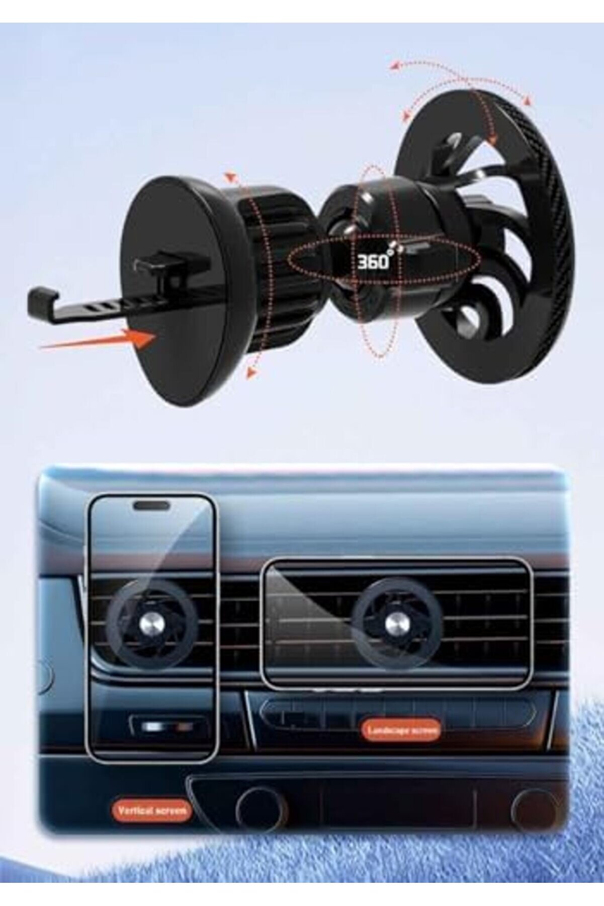 Lvnshop Araç İçi̇ Telefon Tutucu Havalandırma Montaj Telefonu 360 Derece Döndürebi̇li̇r Fonksi̇yonel Kul