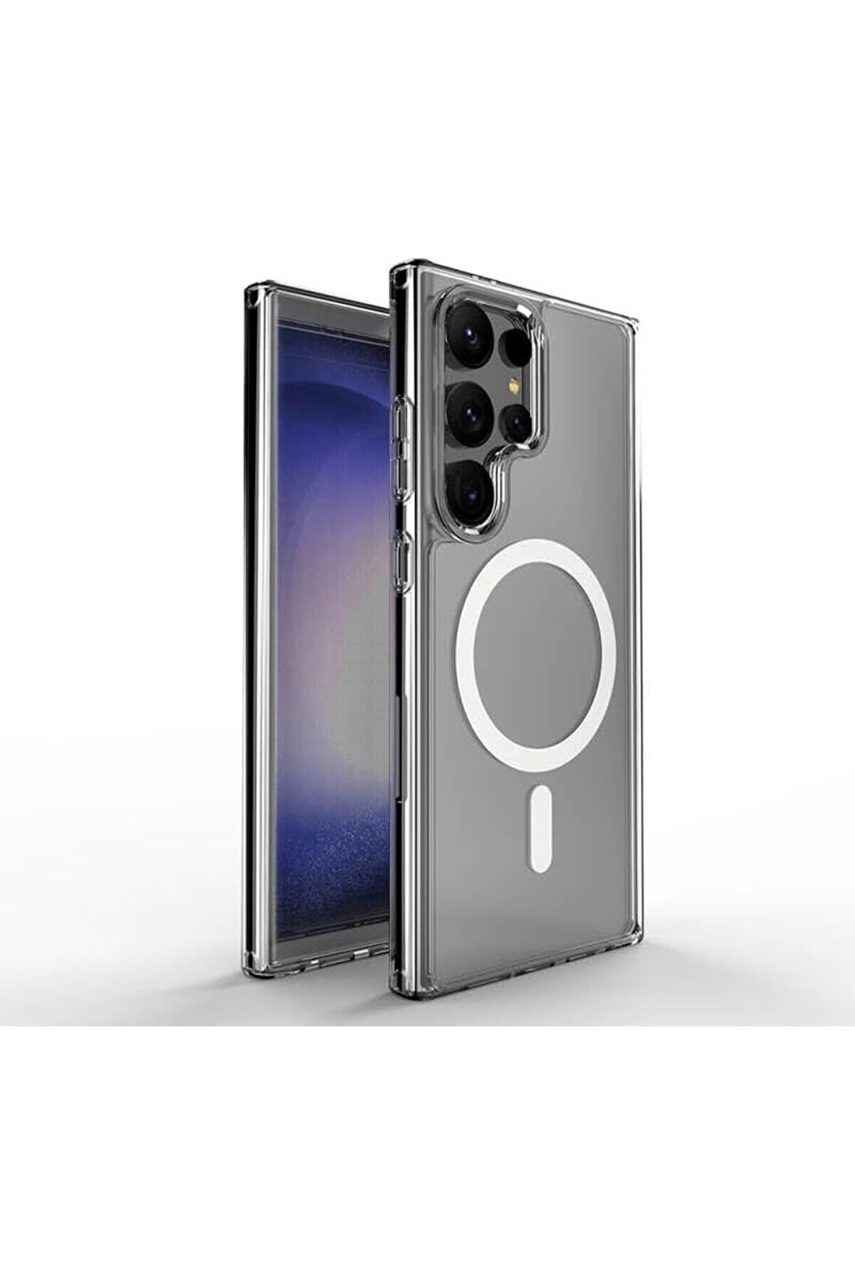 Polysi̇ght S25 Ultra İle Uyumlu Şeffaf Manyeti̇k Şarj Kılıfı Darbe Emi̇ci̇ Şeffaf Kılıf Kablosuz Şarj Öz
