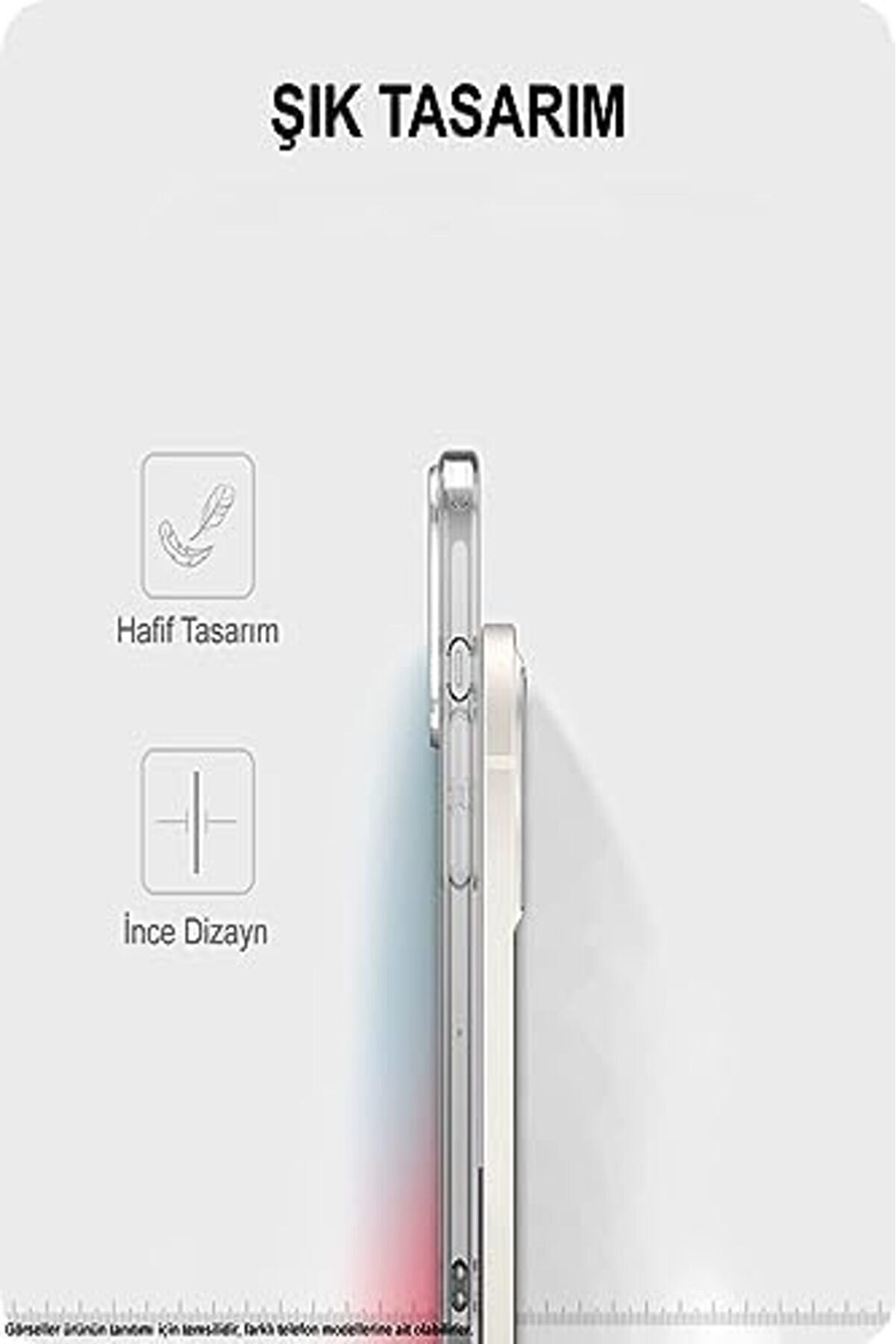 Goldtrack İleti̇şi̇m A54 Kapak Kamera Korumalı Kartlıklı Darbe Emi̇ci̇ Özelli̇kli̇ Şeffaf Si̇li̇kon Kılıf Go