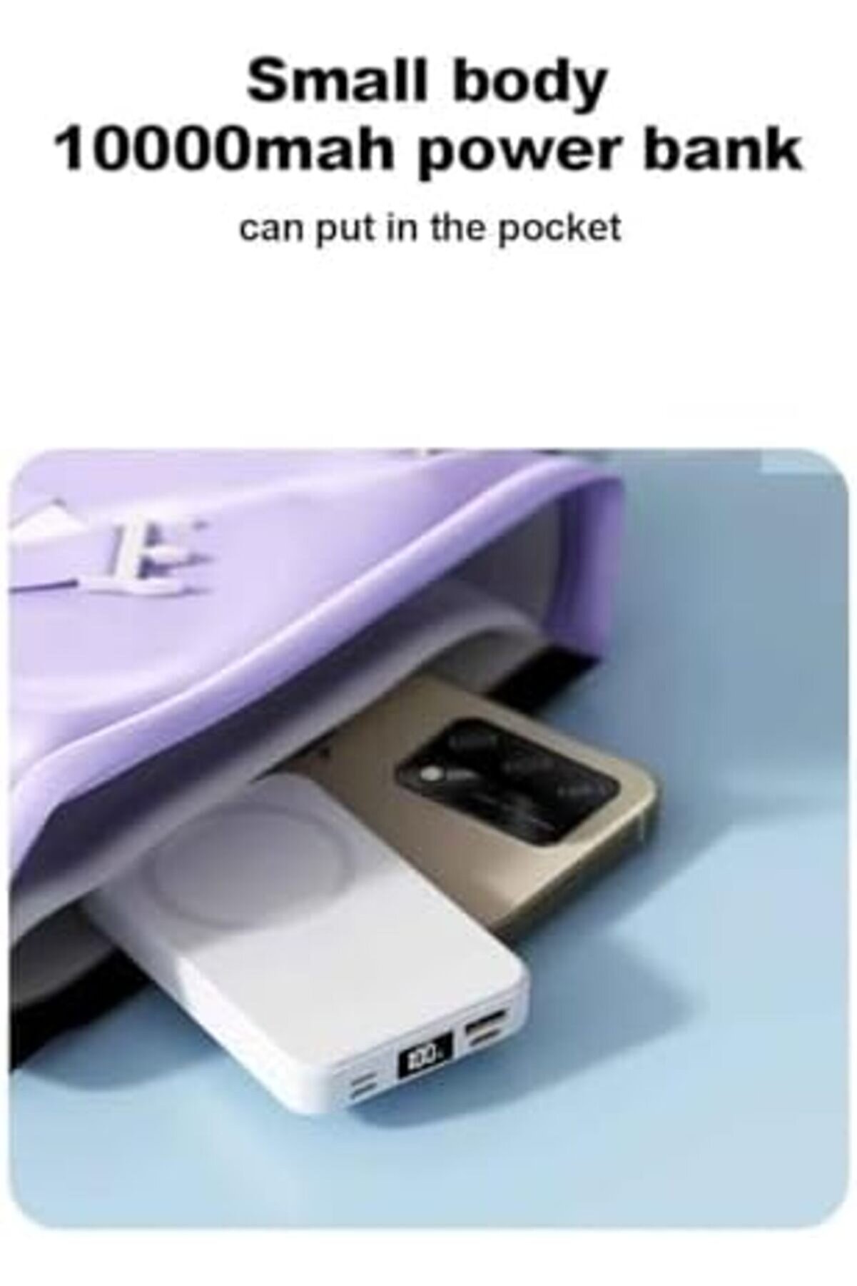 Modaflux Manyeti̇k Kablosuz Powerbank Şarj Ci̇hazı, Led Ekranlı, Pd22.5W Hızlı Şarj, Usb, Ve Type-C Çı