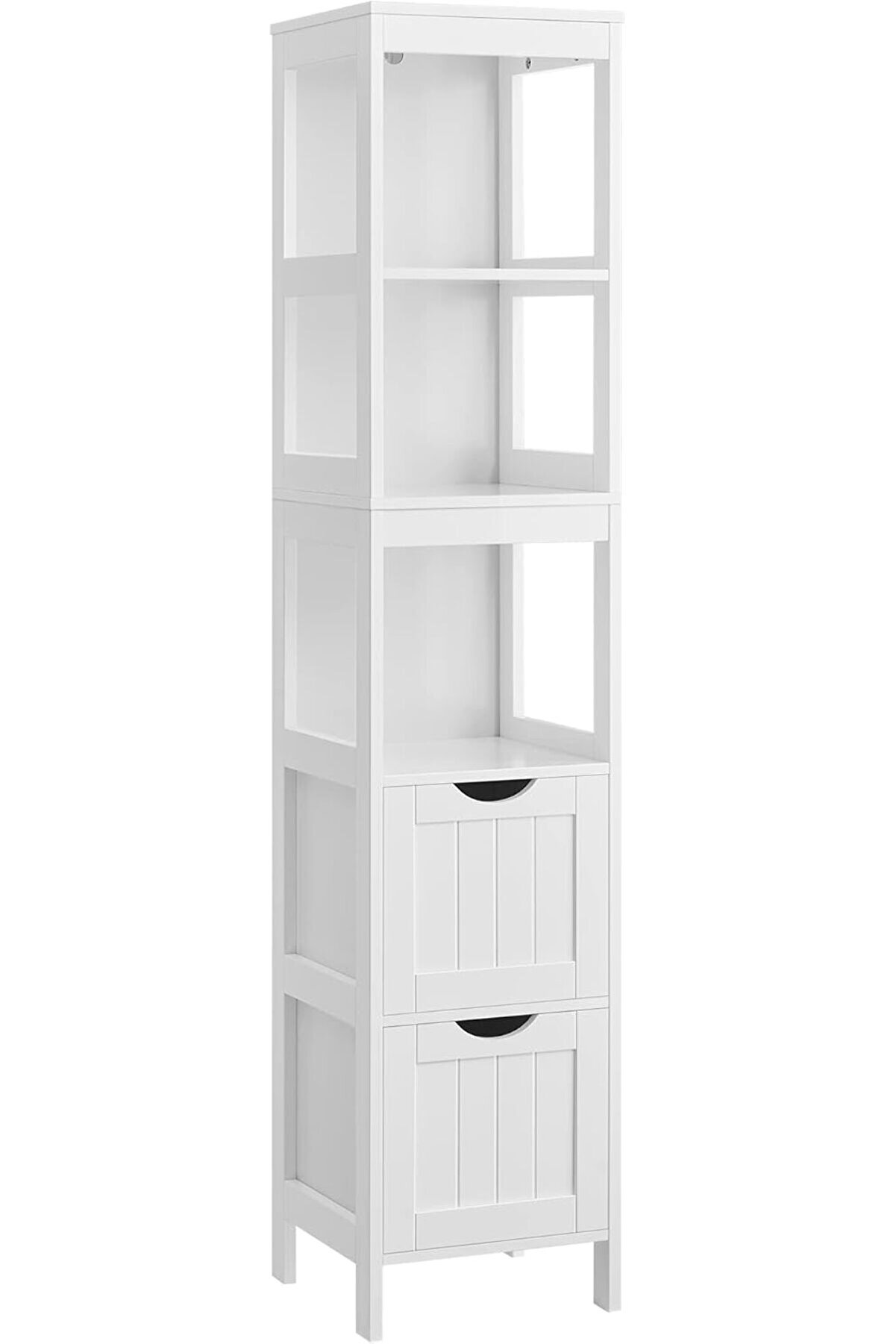 STOREMAX için Yüksek Dolap, Ayaklarda Saklama Mobilyası, Dar Sütun, 2 Çekmeceli ve 3 Açık Bölmeli, 30 x 30 x