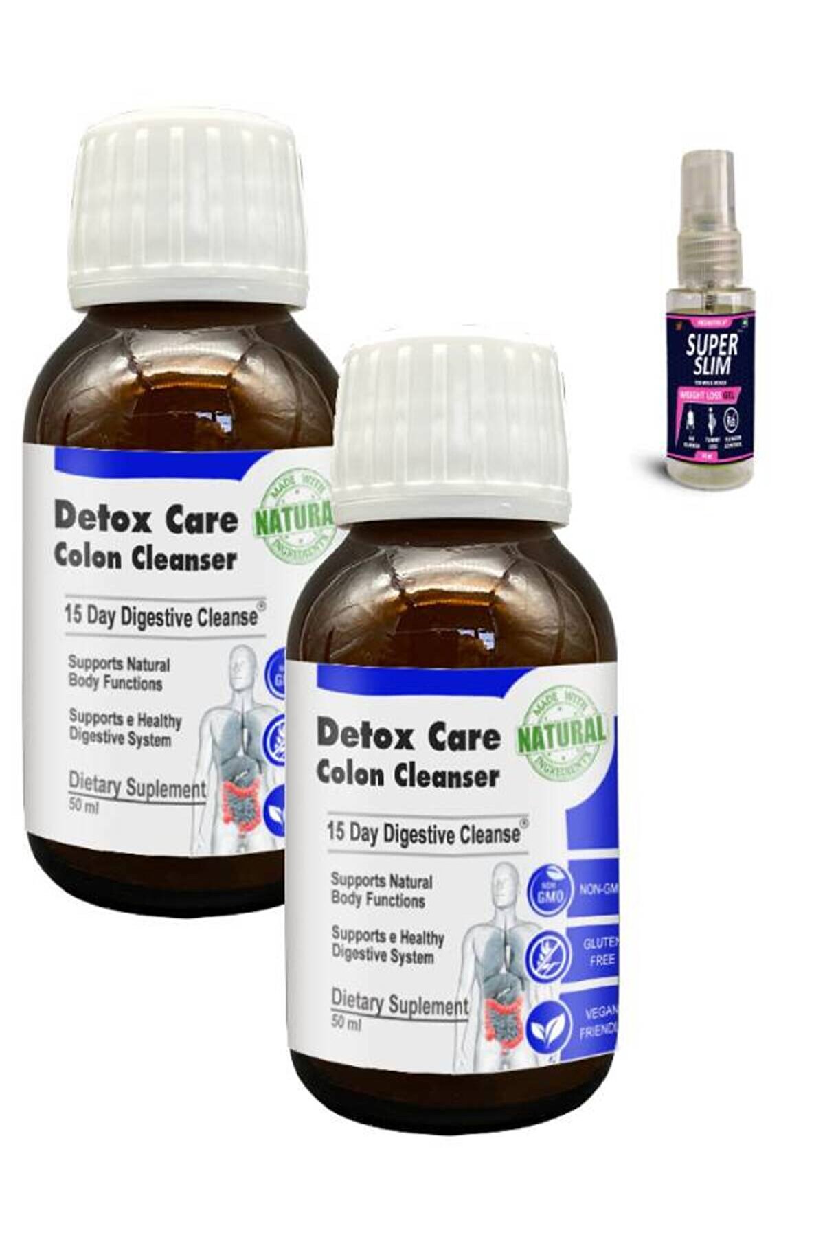 Detox Care Yeme Sonrası Ferahlık Hi̇ssi̇ İçi̇n Destek Şurubu 50 Ml X 2 Adet+Super Slım