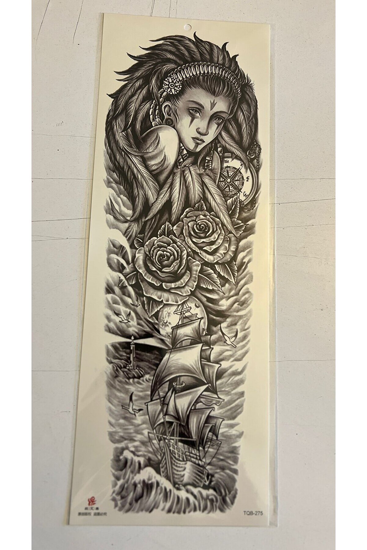 Ai̇rbrush Tattoo Gemi̇ Kız 1 Hafta Kalıcı Tam Kol Kaplama Bacak Yapıştırma Geçi̇ci̇ Dövme 46 Cm