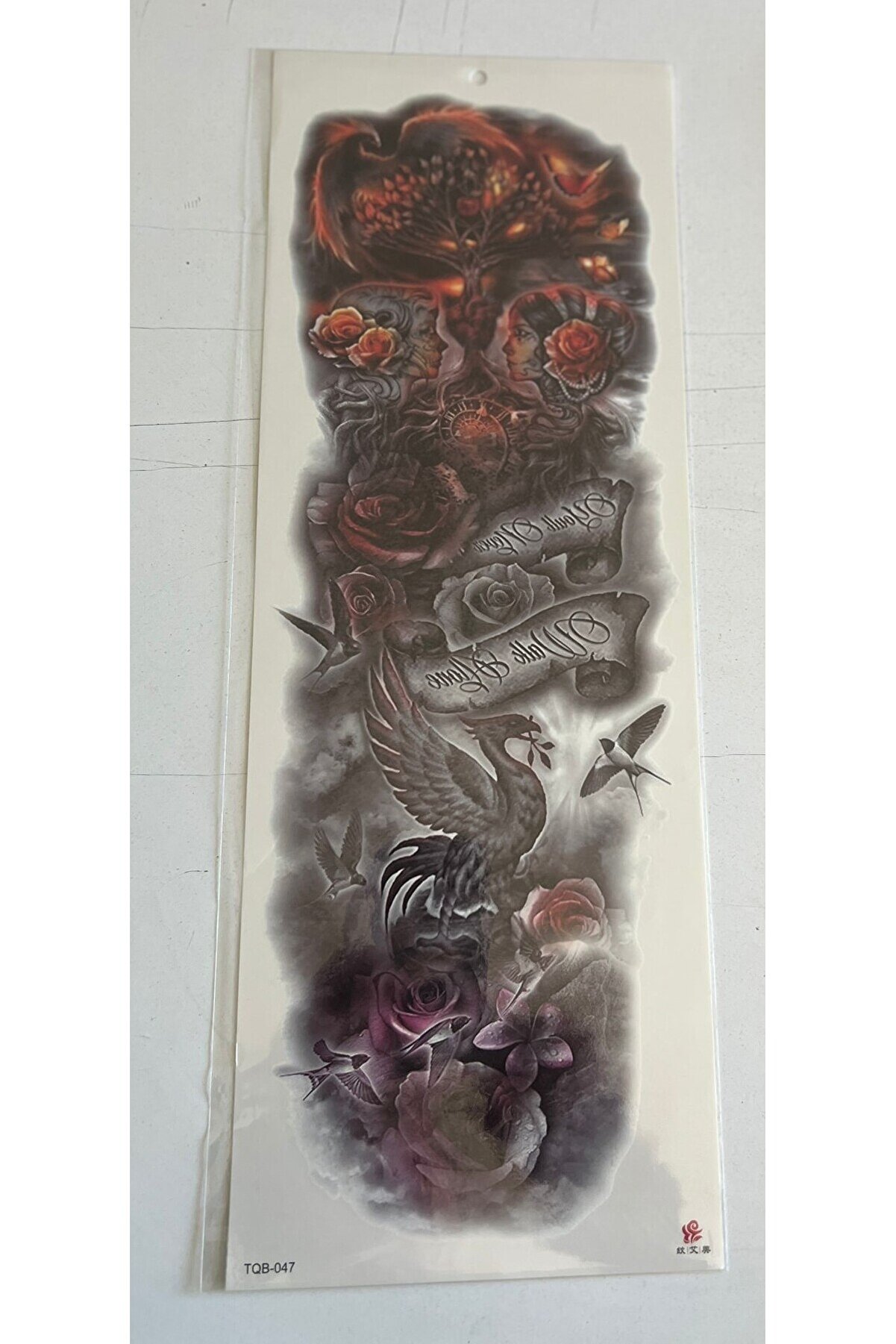 Ai̇rbrush Tattoo Anka Yuvası 1 Hafta Kalıcı Tam Kol Bacak Yapıştırma Geçi̇ci̇ Dövme 46 Cm