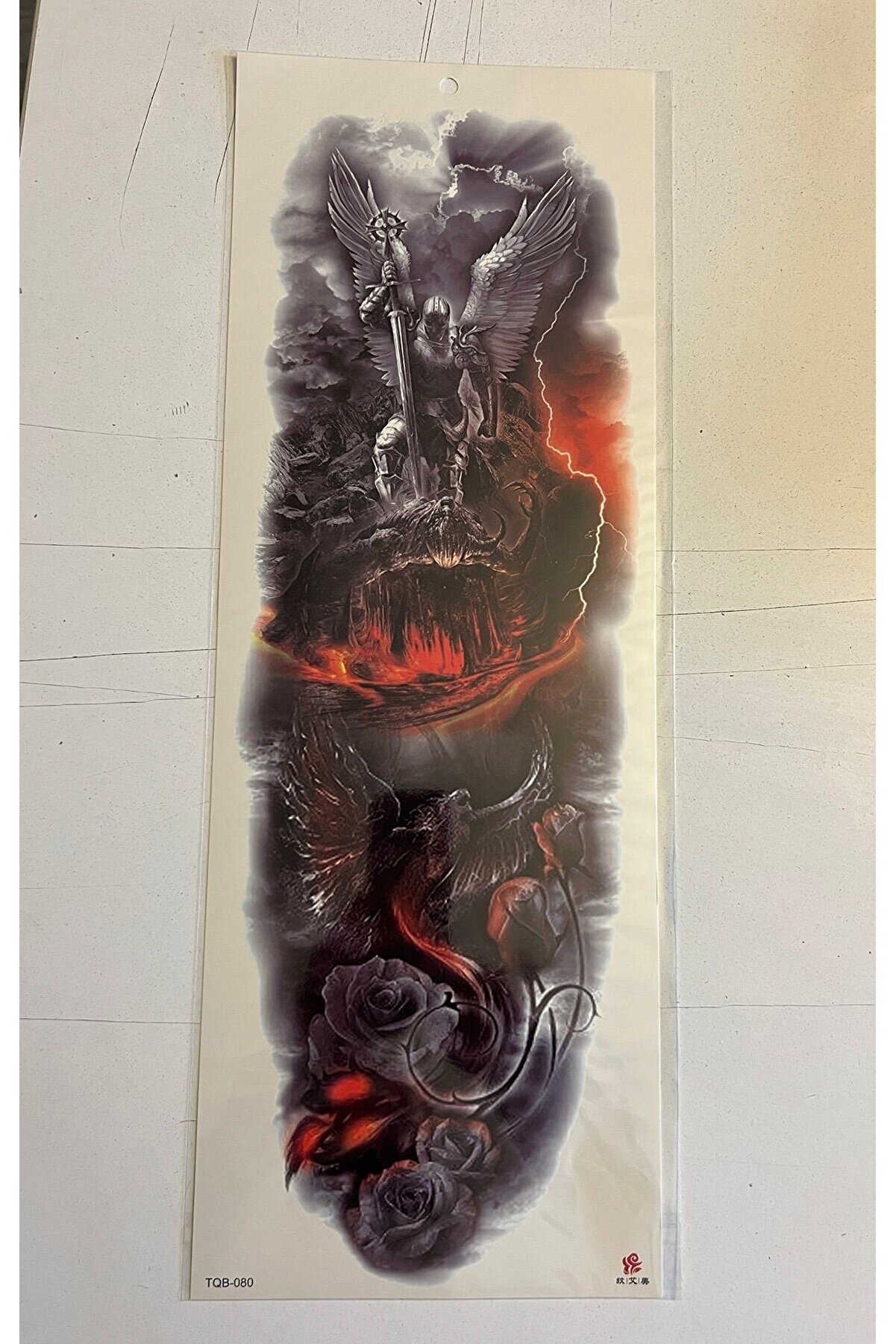 Ai̇rbrush Tattoo Cehennem 1 Hafta Kalıcı Tam Kol Bacak Yapıştırma Ge&ccedil;i̇ci̇ D&ouml;vme 46 Cm