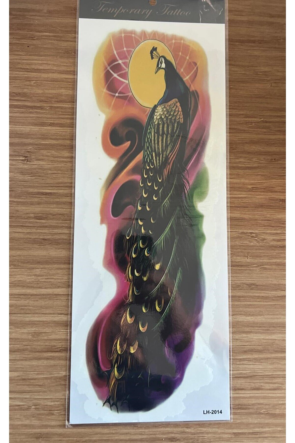 Ai̇rbrush Tattoo Tavus Kuşu 1 Hafta Kalıcı Tam Kol Bacak Yapıştırma Ge&ccedil;i̇ci̇ D&ouml;vme 46 Cm