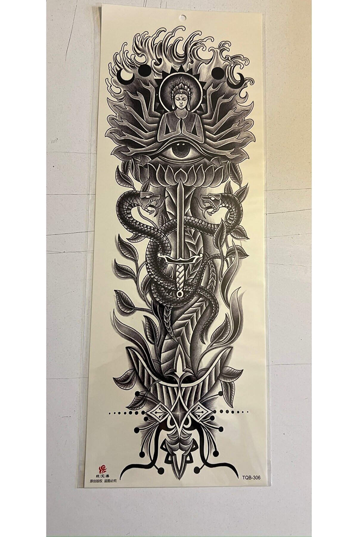 Ai̇rbrush Tattoo Yoga 1 Hafta Kalıcı Tam Kol Bacak Yapıştırma Geçi̇ci̇ Dövme 46 Cm