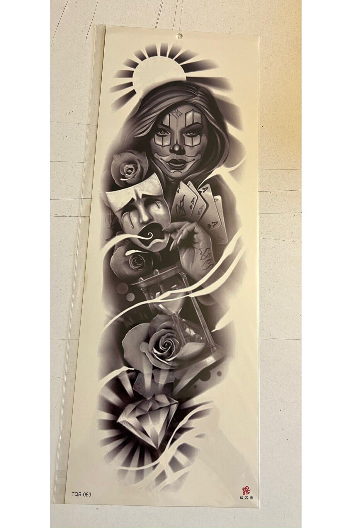 Ai̇rbrush Tattoo İskambi̇l 1 Hafta Kalıcı Tam Kol Bacak Yapıştırma Geçi̇ci̇ Dövme 46 Cm