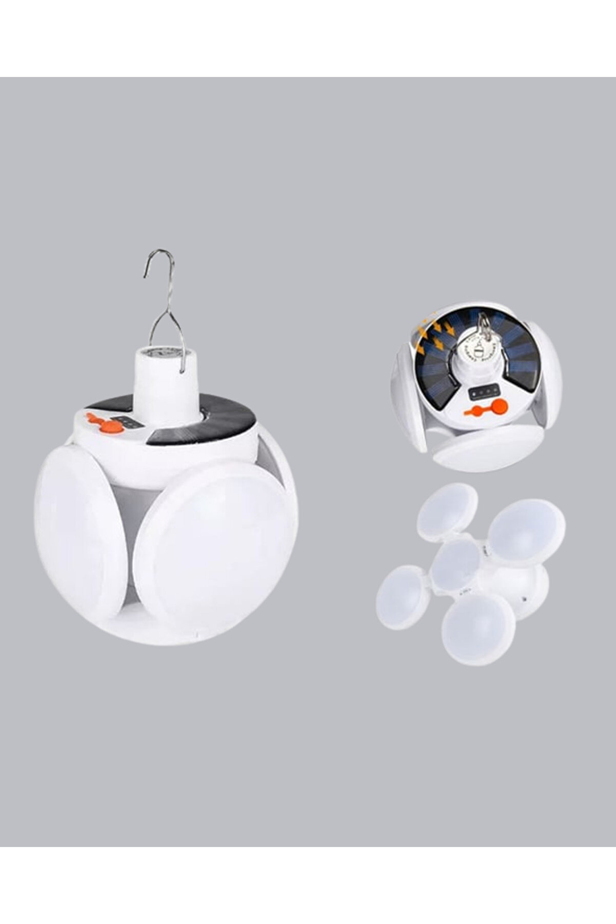 Solar Güneş Enerji̇li̇ Ve Usb Şarjlı 5 Kanatlı Led Kamp Lambası