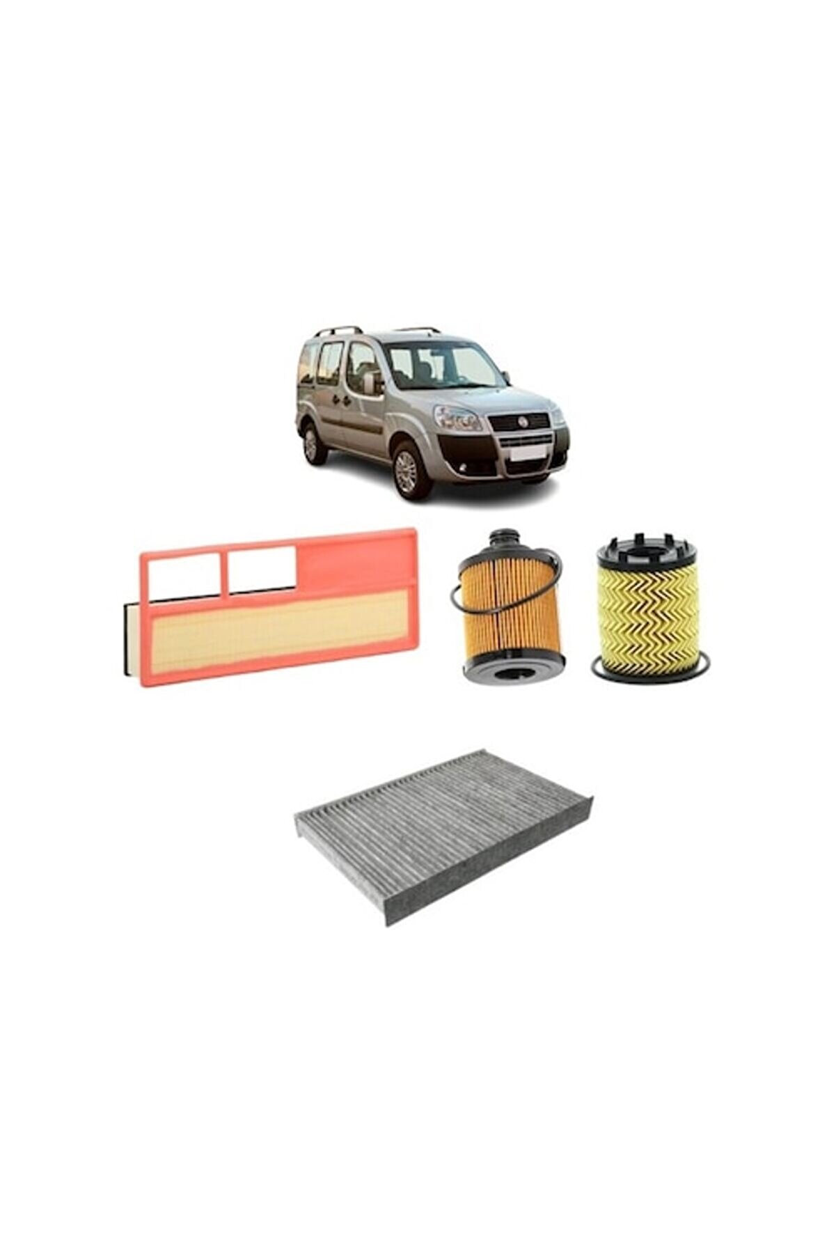 Sardes Opar Fiat Doblo 3lü Karbon Filtre Bakım Seti 1.6 16v 1.6 Np 2001-2009 Set1490e