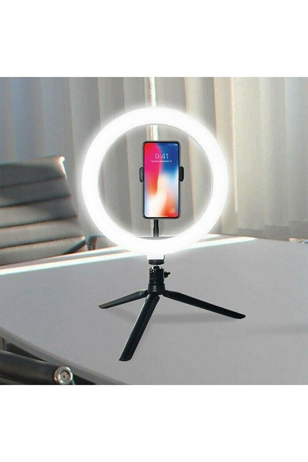 Go İthalat 8İn&ccedil; 20Cm Youtube Instagram Ti̇ktok Selfi̇e St&uuml;dyo Vi̇deo Fotoğraf Tri̇pod Led Halka
