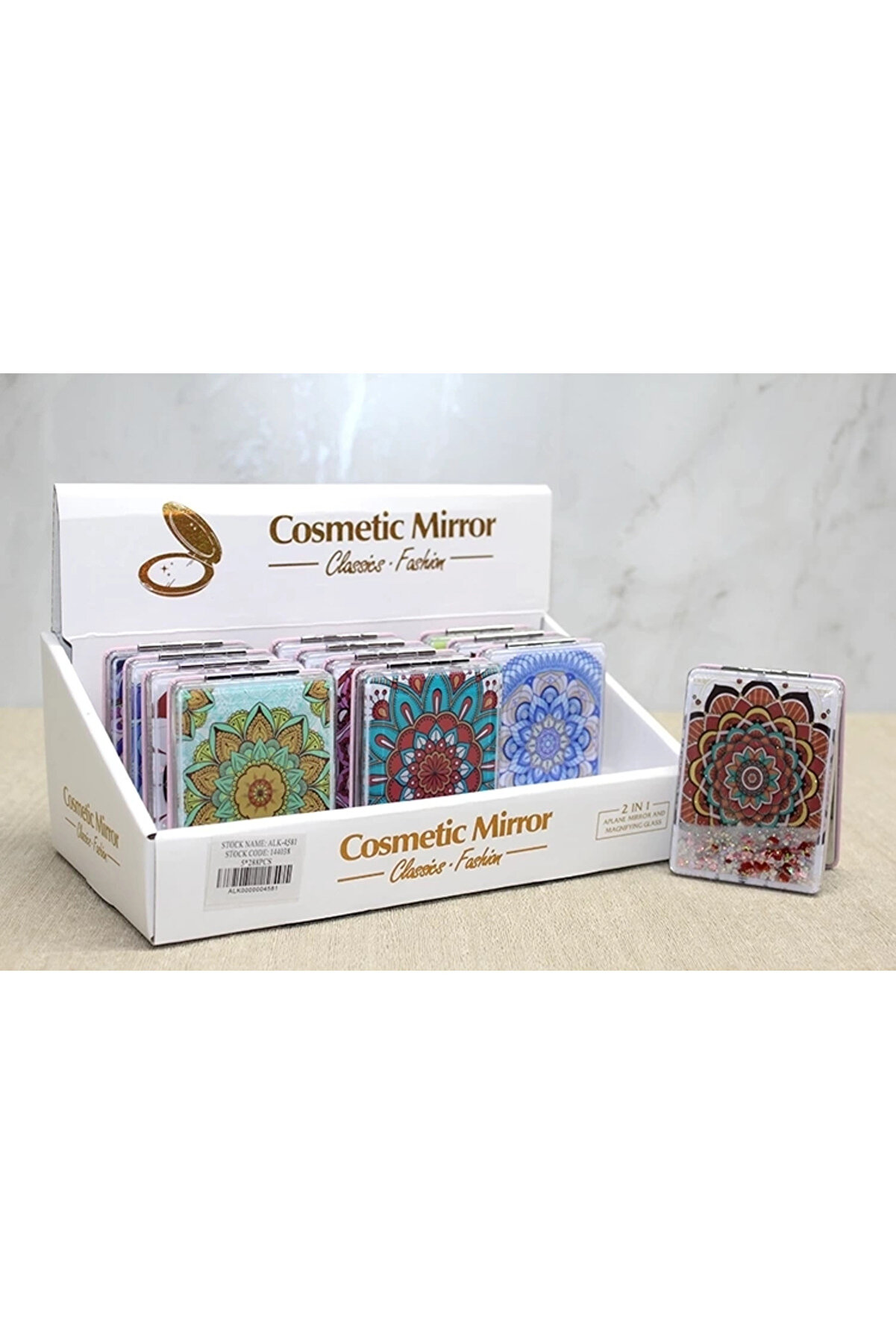 ewoman Mandala Desenli Hareketli Sulu El Aynası Alk4581 ( Lisinya )