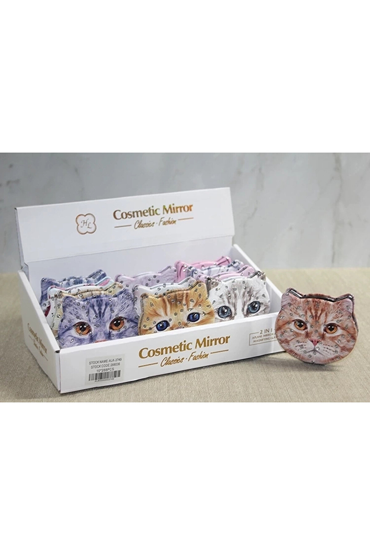 gizmurstore Taşlı Kedi El Aynası Alk3749