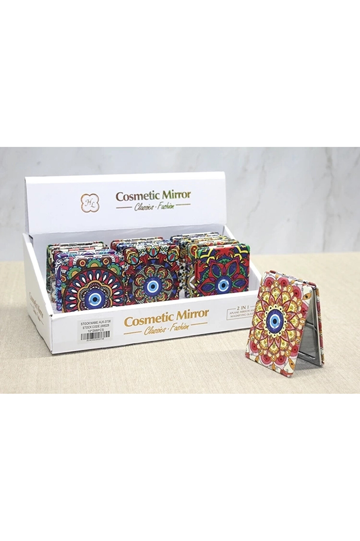 gizmurstore Taşlı El Aynası Dikdörtgen İnce Alk3738