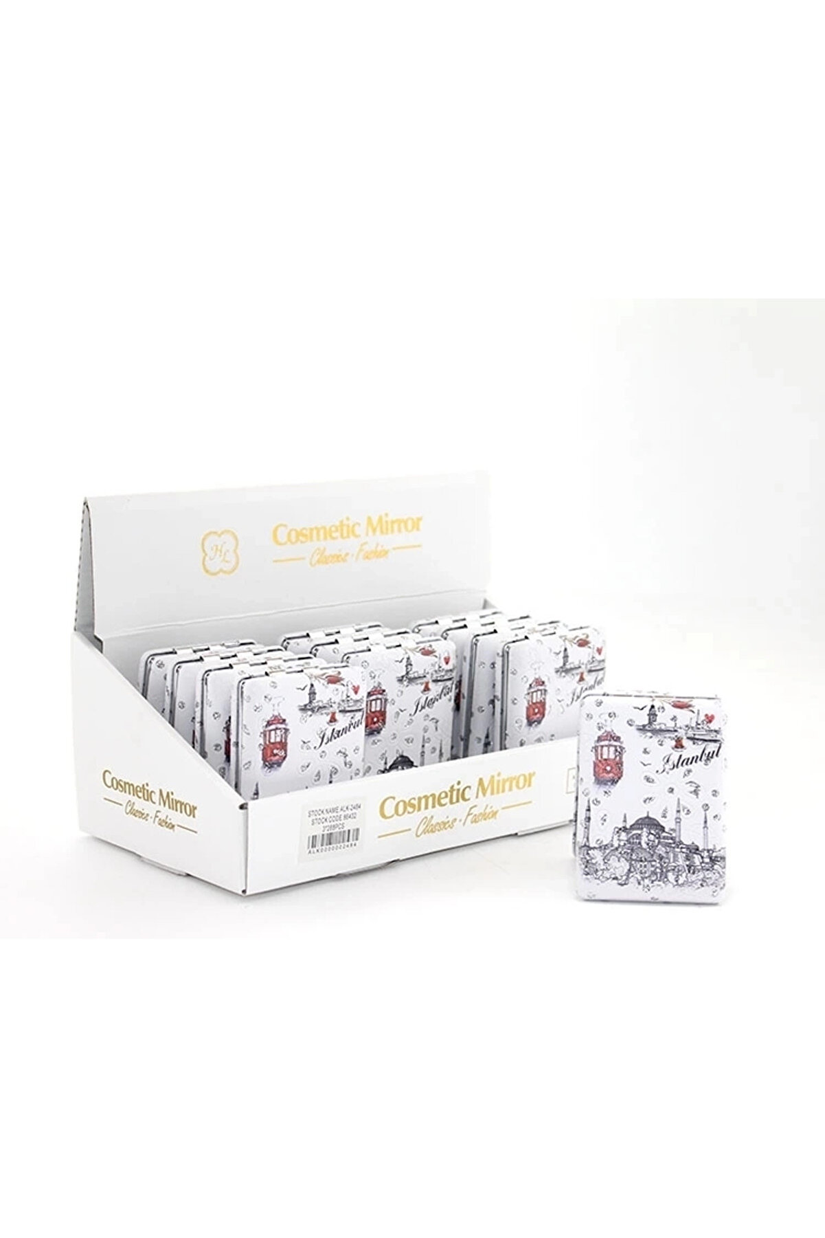 gizmurstore Taşlı İstanbul Tasarımı El Aynası Kalın Alk2484