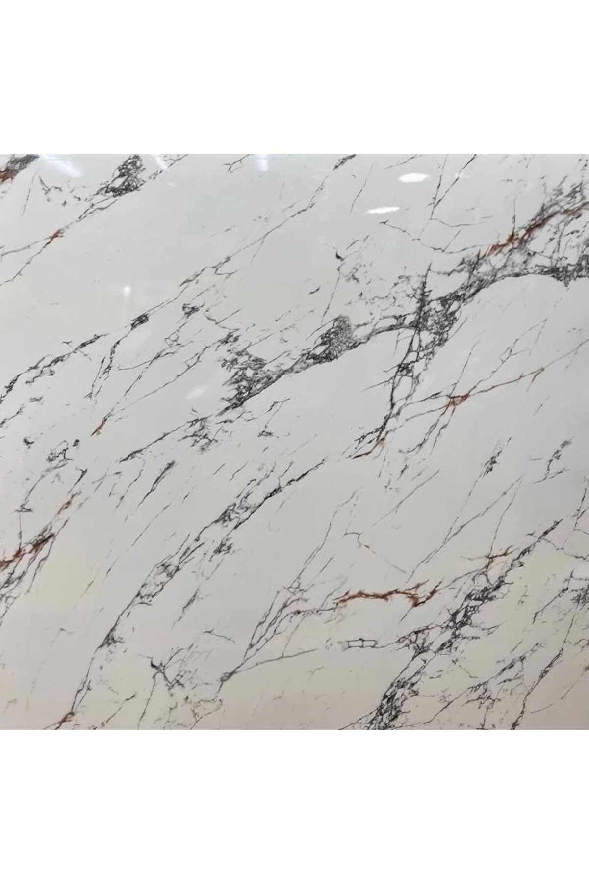 gizmurstore Beyaz Mermer Desenli Yapışkanlı Kaplama Kağıdı Büyük Boy 5 Metre