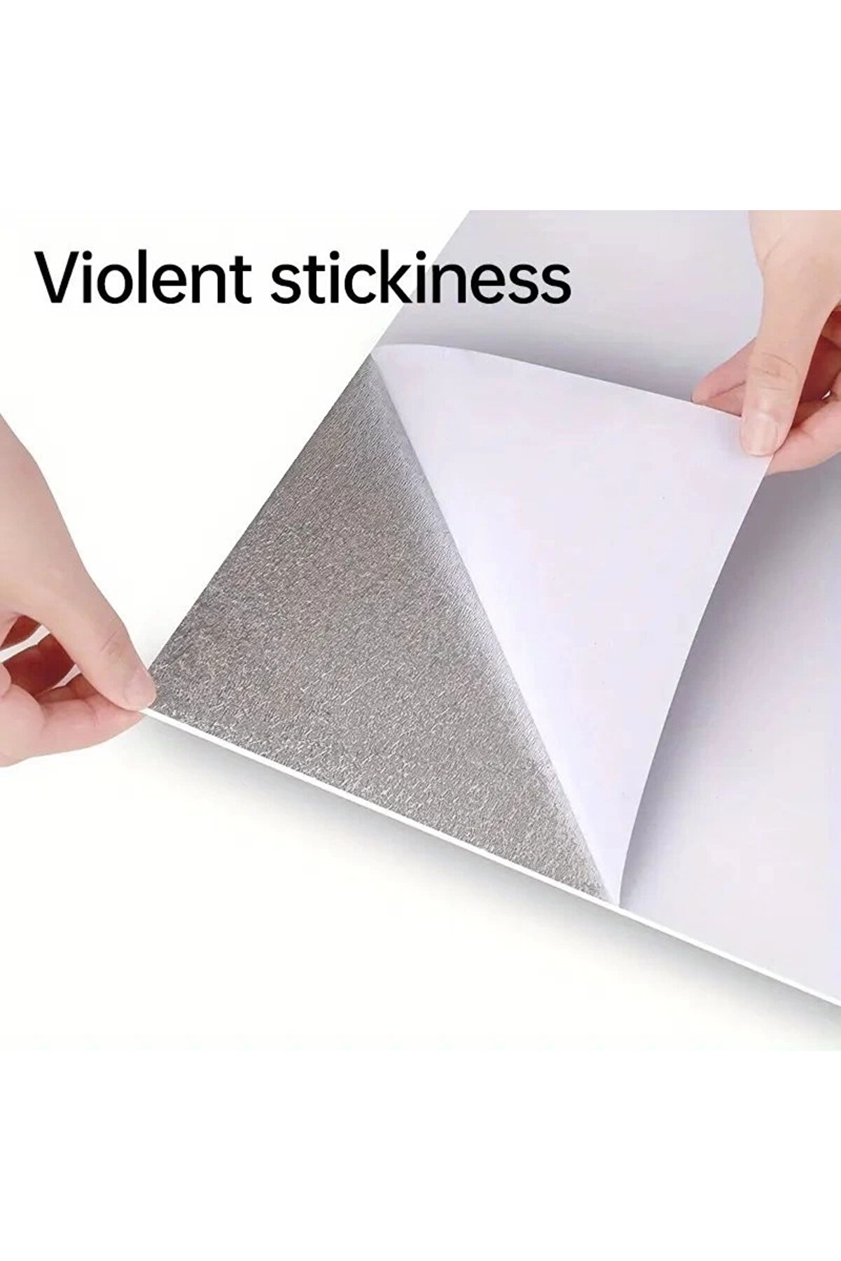 Beyaz Mermer Desenli̇ Alümi̇nyum Plasti̇k Duvar Sti̇cker (30*30)