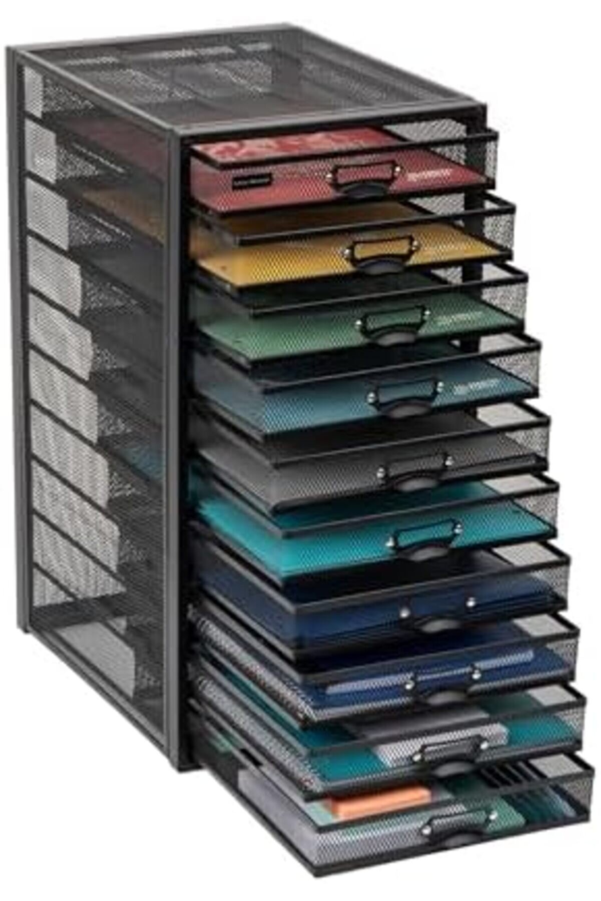 Reader Fi̇le Masa Düzenleyi̇ci̇, Ofi̇s Malzemeleri̇ Saklama, Çekmeceli̇ Di̇key Takı Kutusu, 10 Bölmeli̇, Güç