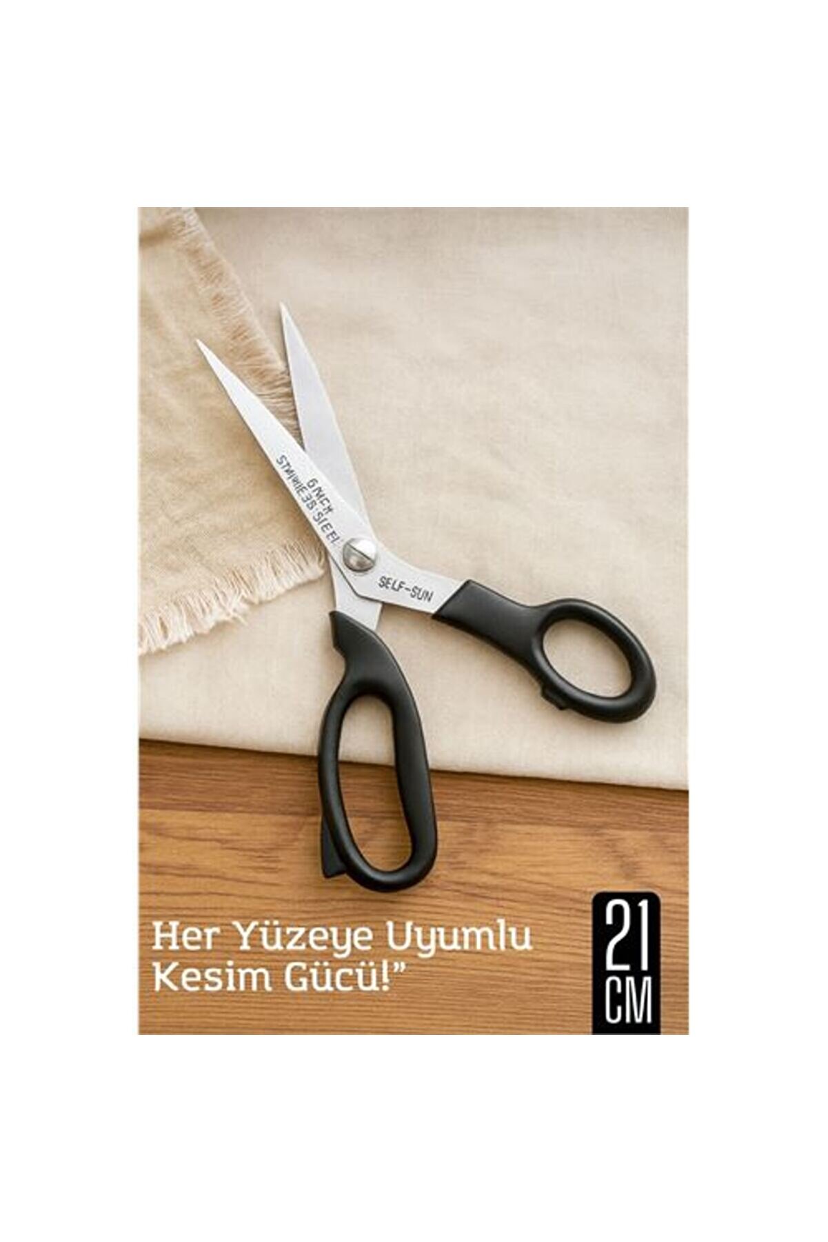 Toptan Bulurum Çok Amaçlı Makas – 21 cm Uzunluk | 11 cm Kesim Bıçağı | Paslanmaz Çelik, Ergonomik Sap