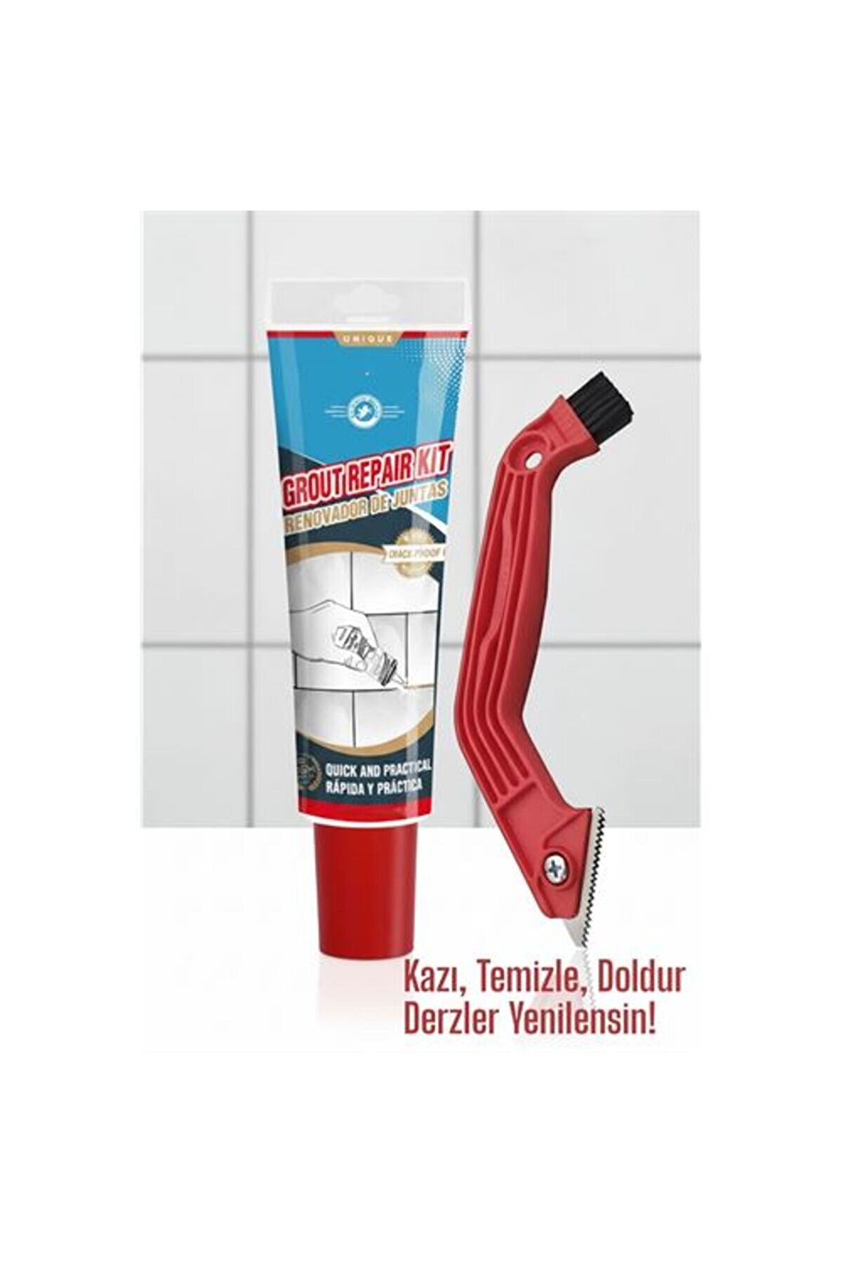 Toptan Bulurum Derz Dolgu Macunu + Çelik Uçlu Derz Kazıyıcı Set | Fayans Arası Temizlik ve Yenileme Çözümü