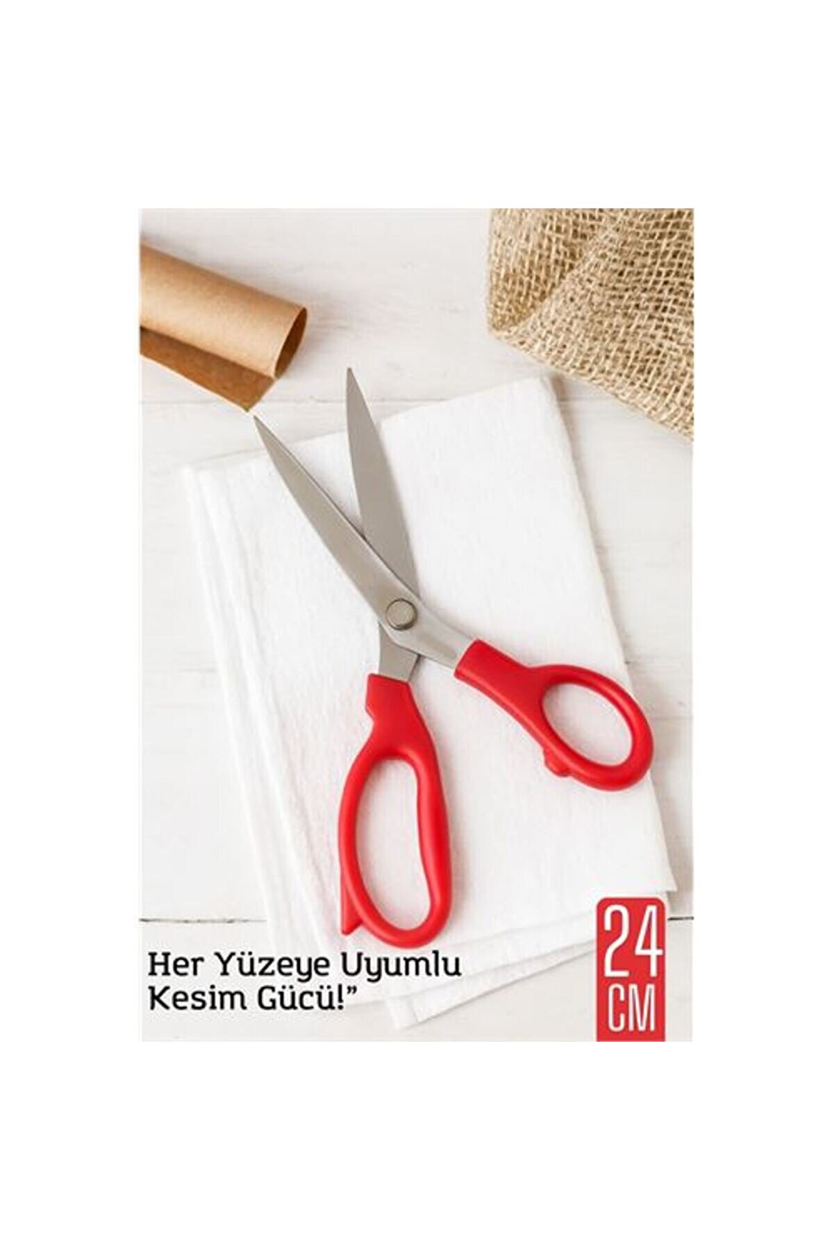 Toptan Bulurum Çok Amaçlı Makas – 24 cm Uzunluk | 15 cm Kesim Bıçağı | Paslanmaz Çelik, Ergonomik Sap