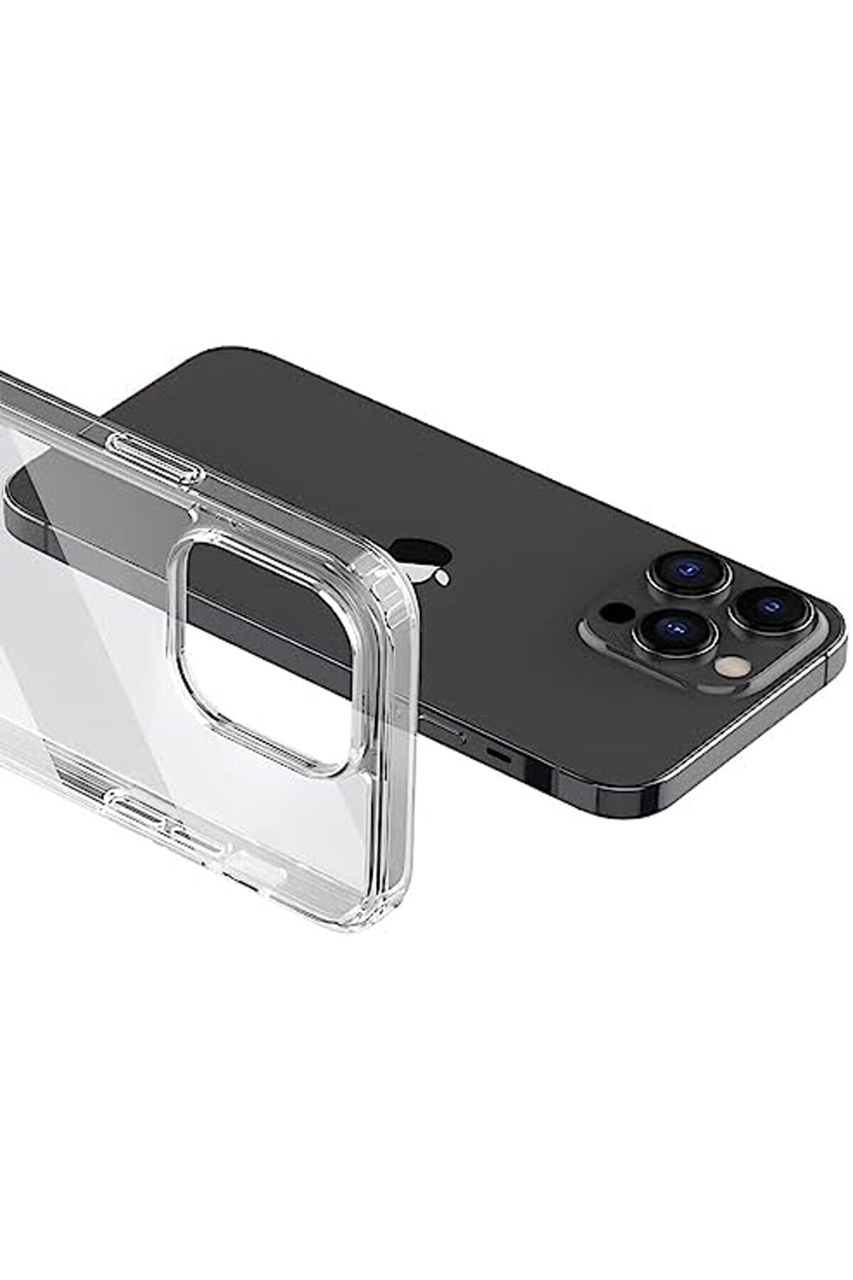 Polynova Labs 15 Pro (6.1") Ai̇r Darbe Emi̇ci̇ Tpu + Pc Şeffaf Kılıf (Crystal Clear) Flashli̇ght 1051066