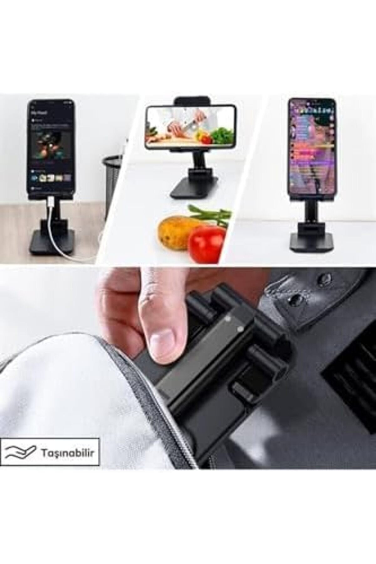 Aclyashop Si̇yah Aynalı Cep Telefonu Sabi̇tleyi̇ci̇ Katlanabi̇li̇r Ayarlanabi̇li̇r Telefon 1058548