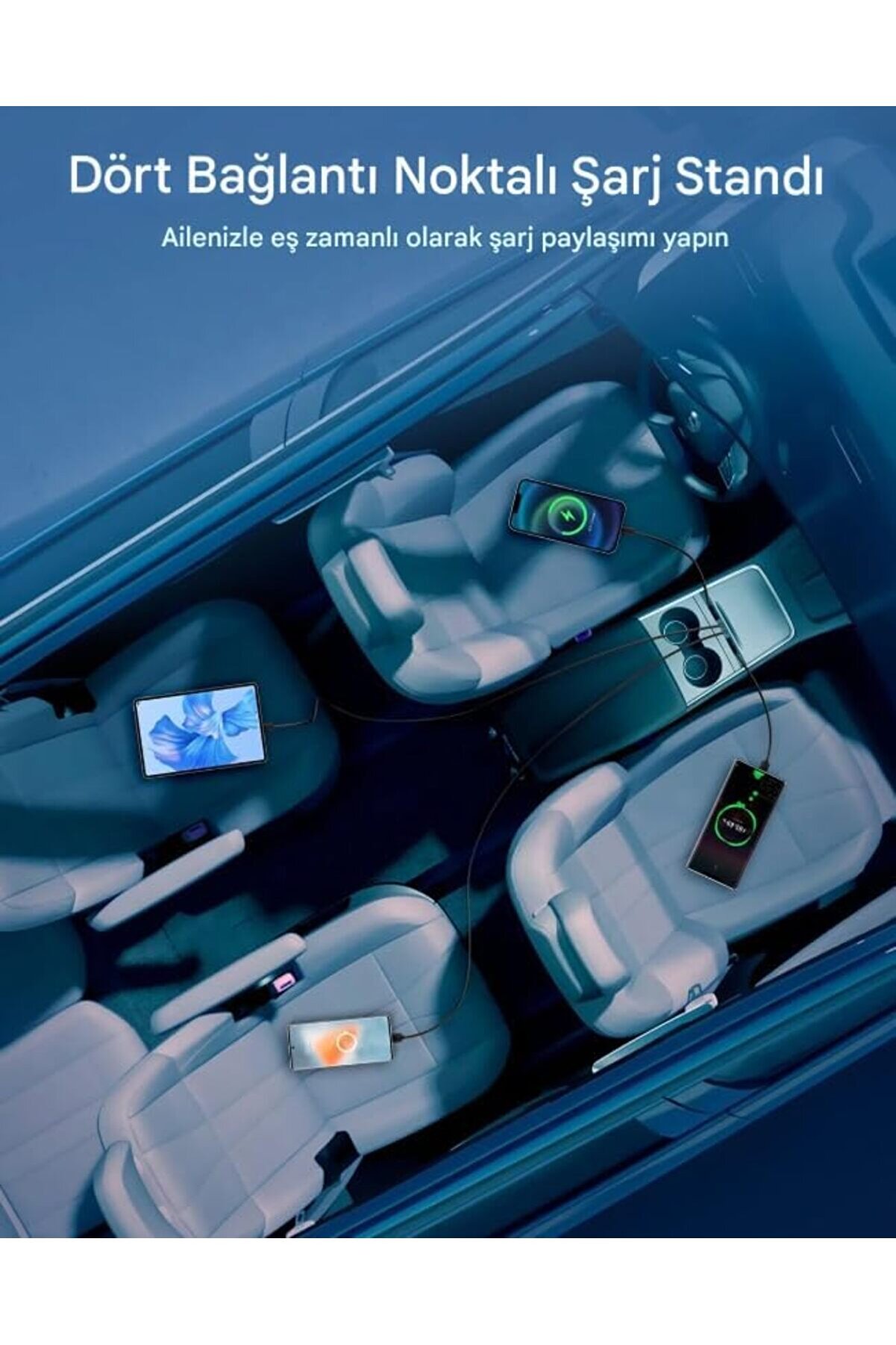 Model Y İle Uyumlu Usb Type-C Şarj Çoklayıcı