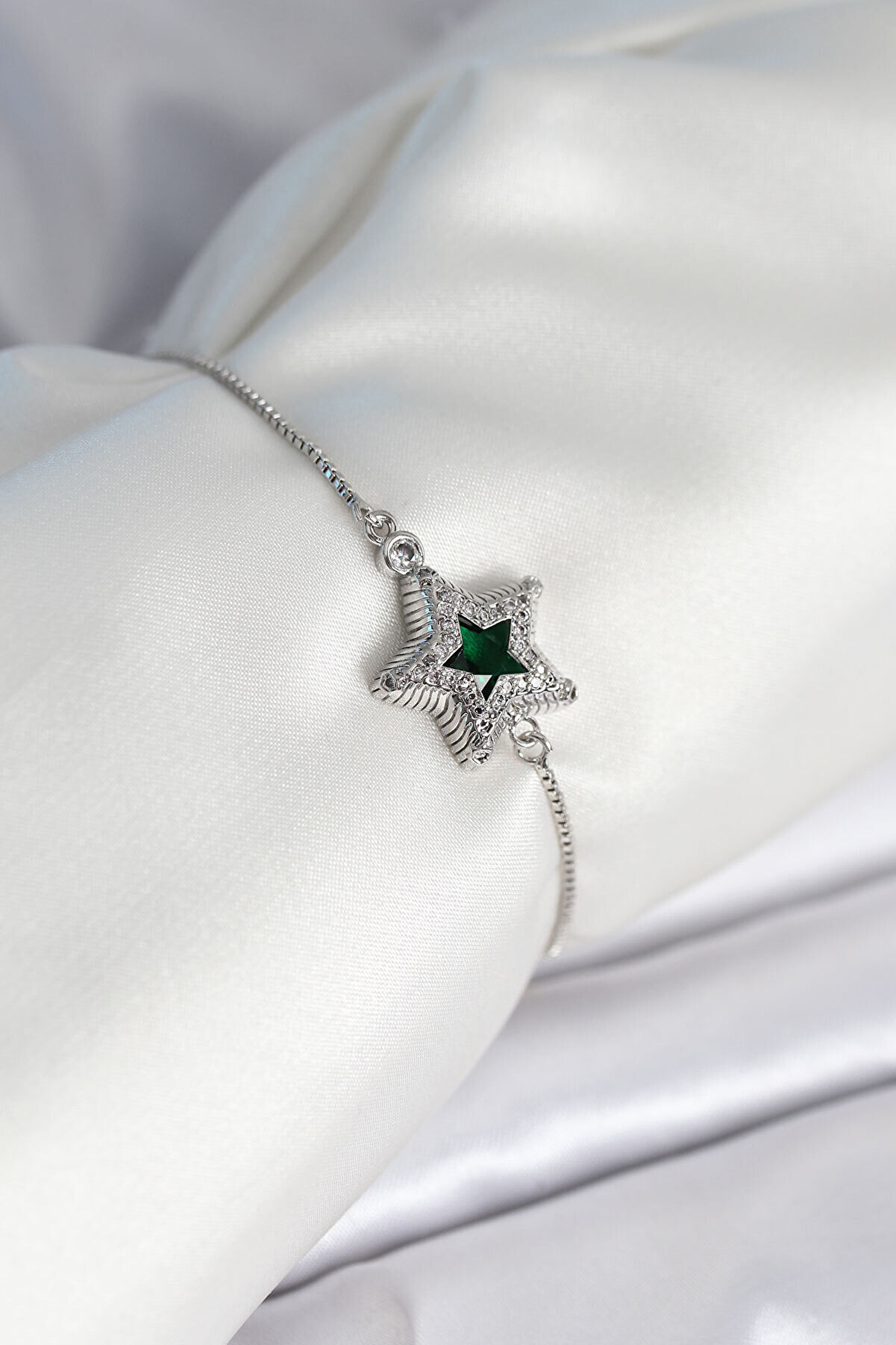 Toptan Bulurum Yıldız Model Asansörlü Gümüş Renk Kadın Bileklik