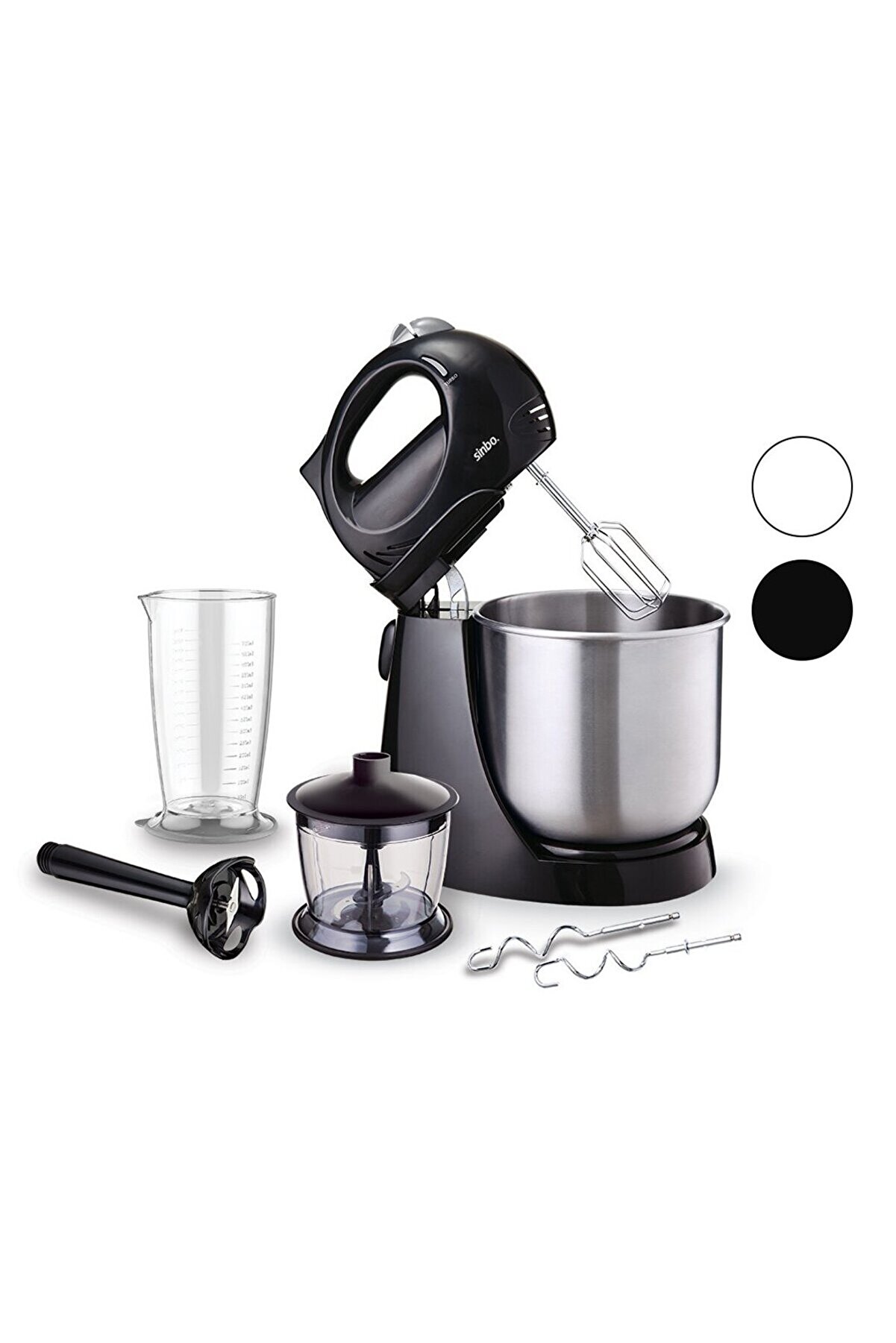 Go İthalat Inox Taslı Mi̇kser - Blender Seti̇ 5 Kademe Hız+Turbo Hamur Yoğurma+ Kase 300W600Ml Hazne700Ml